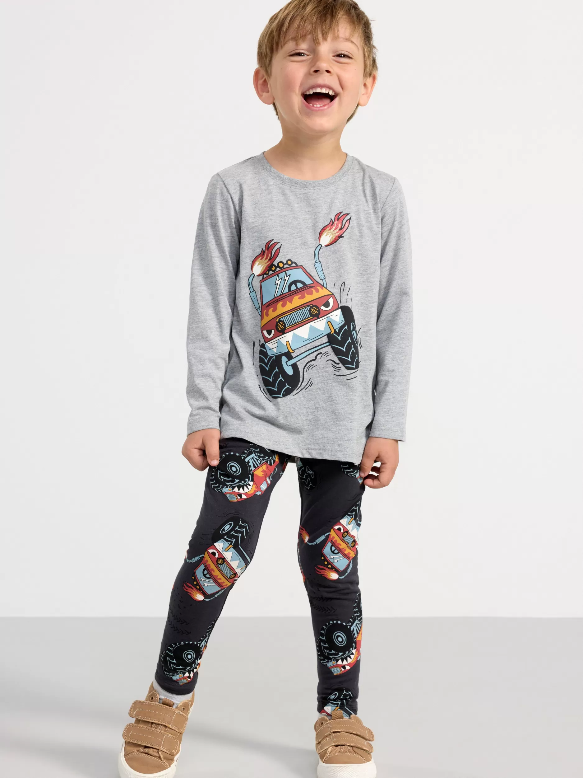 Lindex Bukser & Leggings<Leggings Med Monstertrucker Offblack