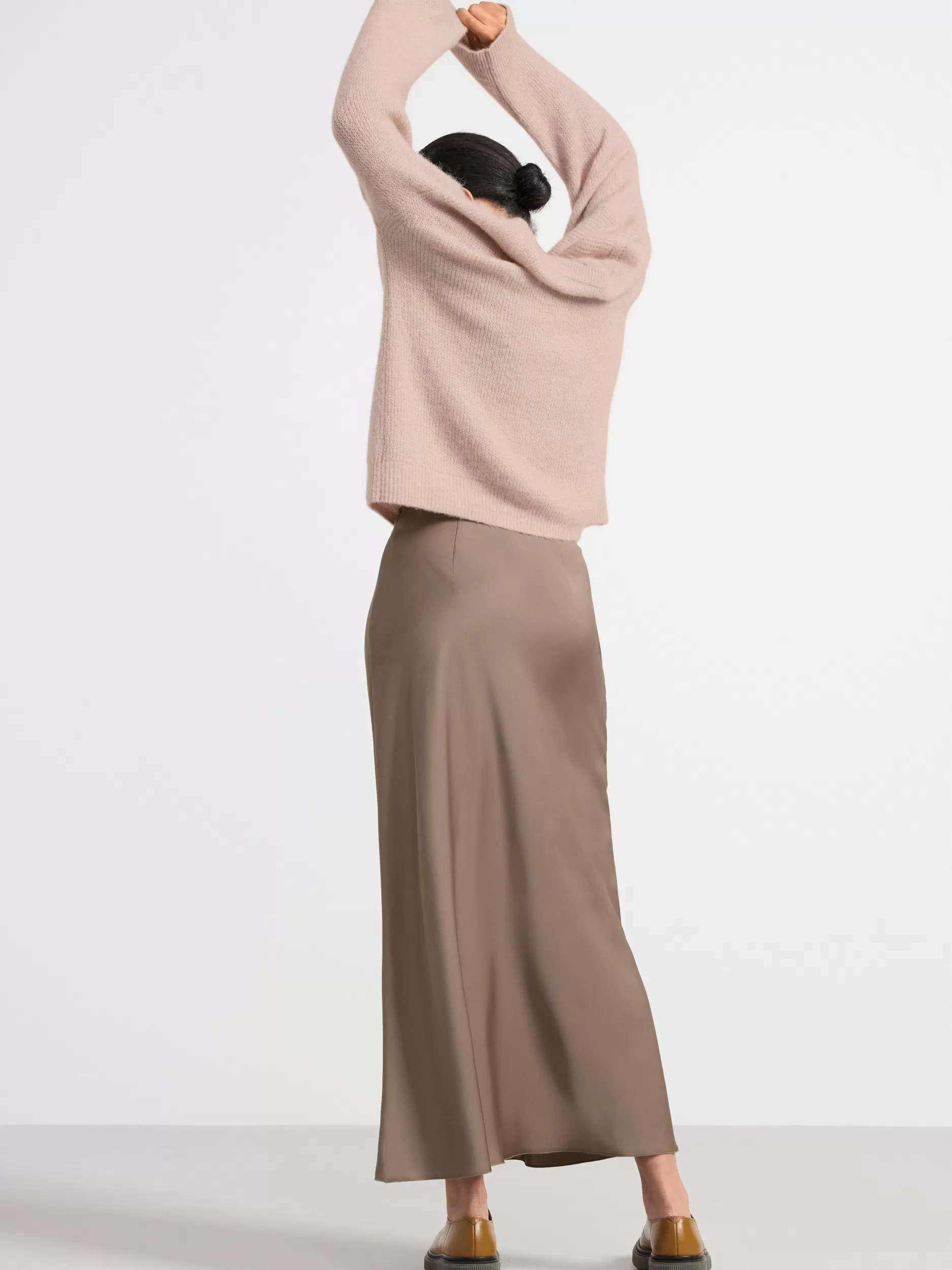 Lindex Skjørt<MaksiSkjørt I Sateng Dusty Khaki