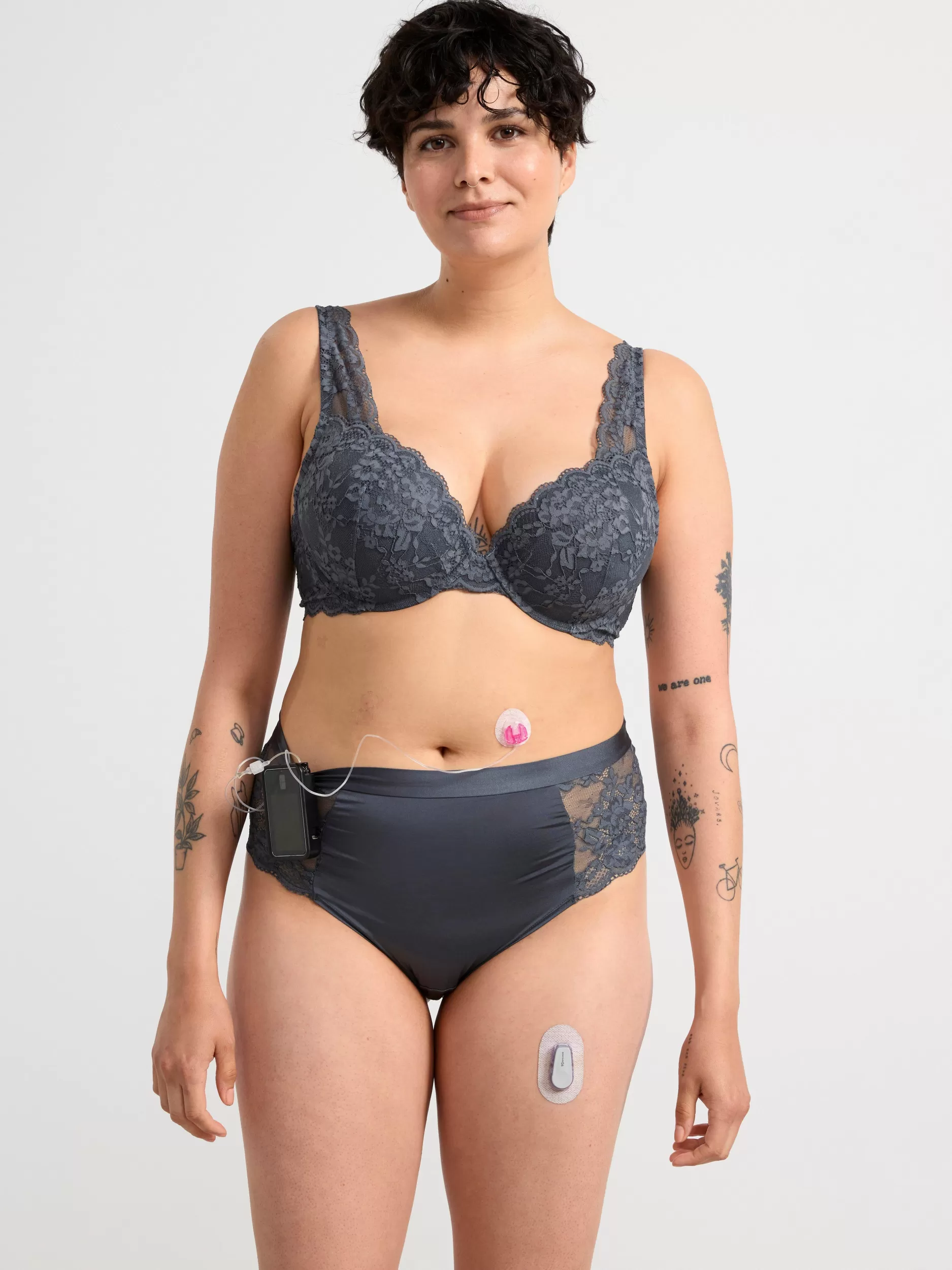 Lindex Bh<Malva Push-Up-Bh Med Blonder Dark Grey