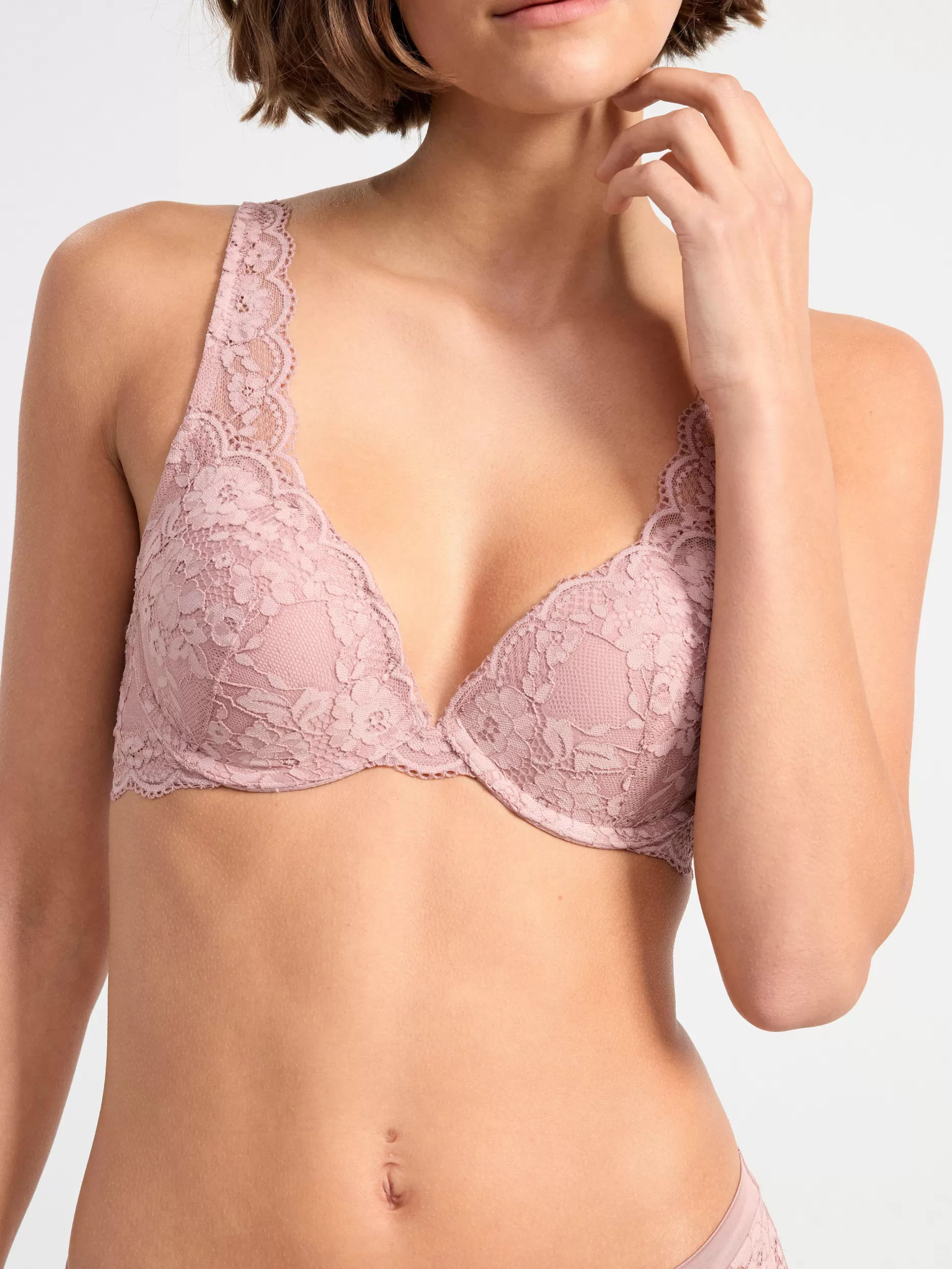 Lindex Bh<Malva Push-Up-Bh Med Blonder Light Dusty Pink