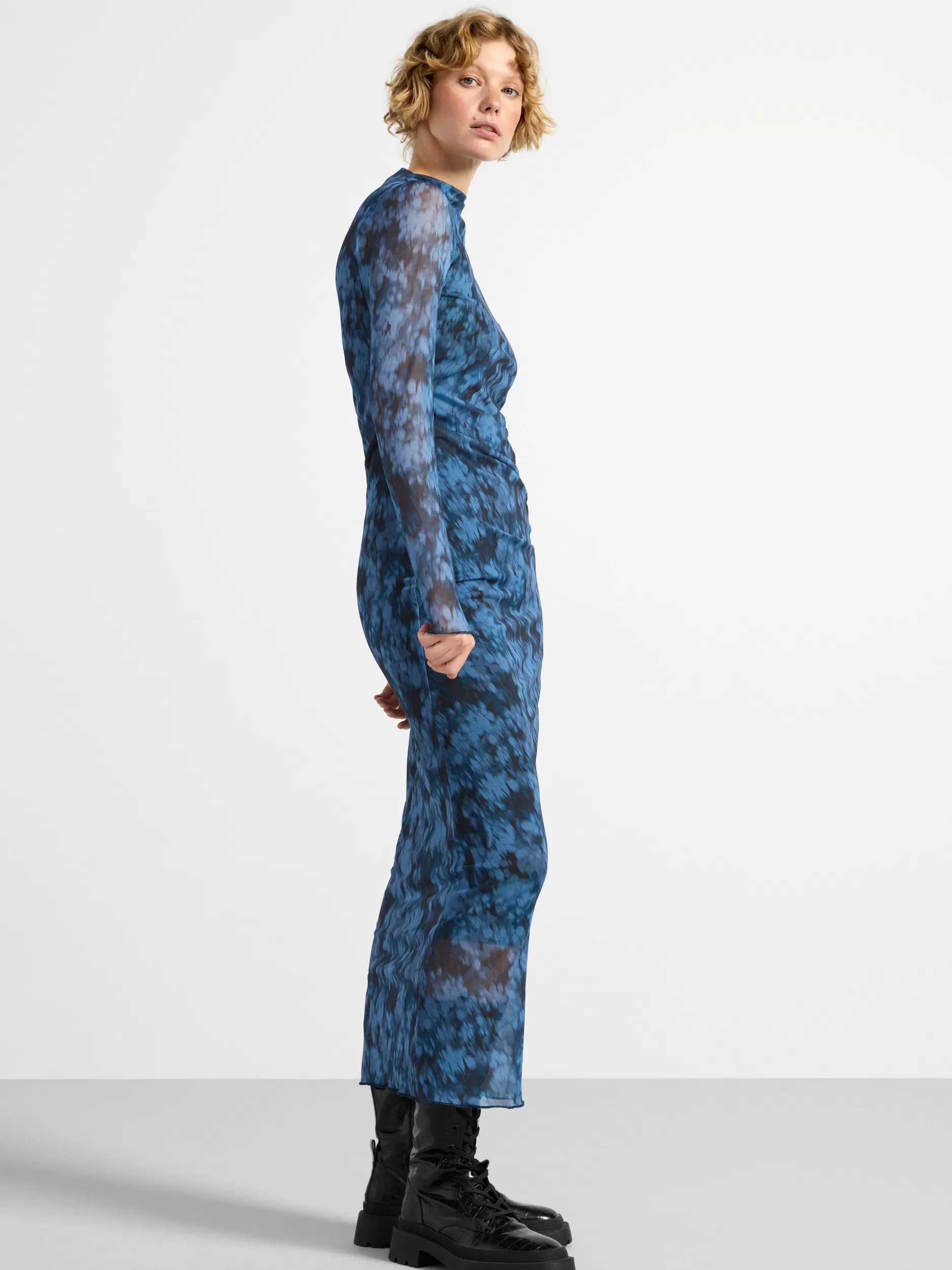 Lindex Kjoler<Maxikjole I Netting Dark Dusty Blue