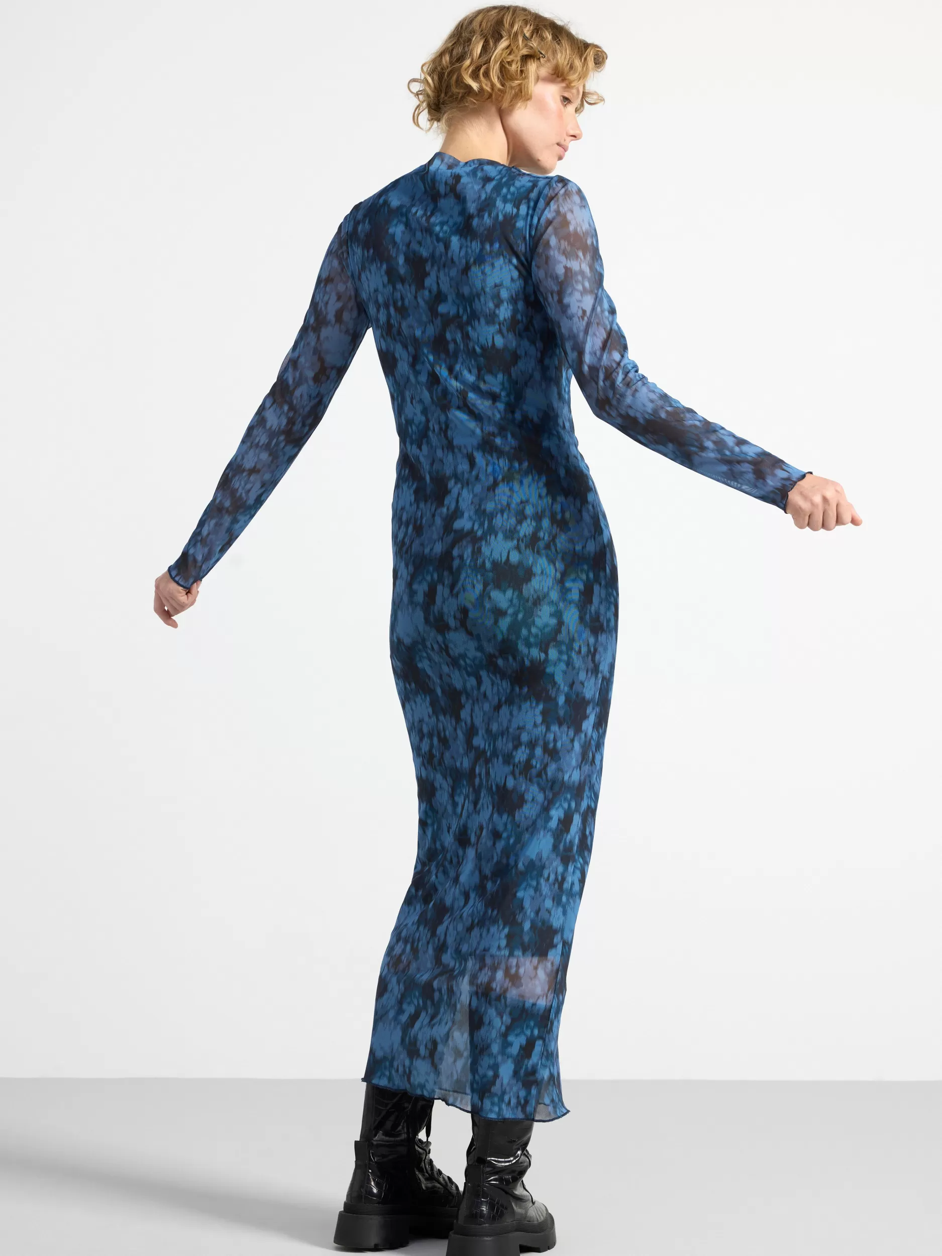 Lindex Kjoler<Maxikjole I Netting Dark Dusty Blue