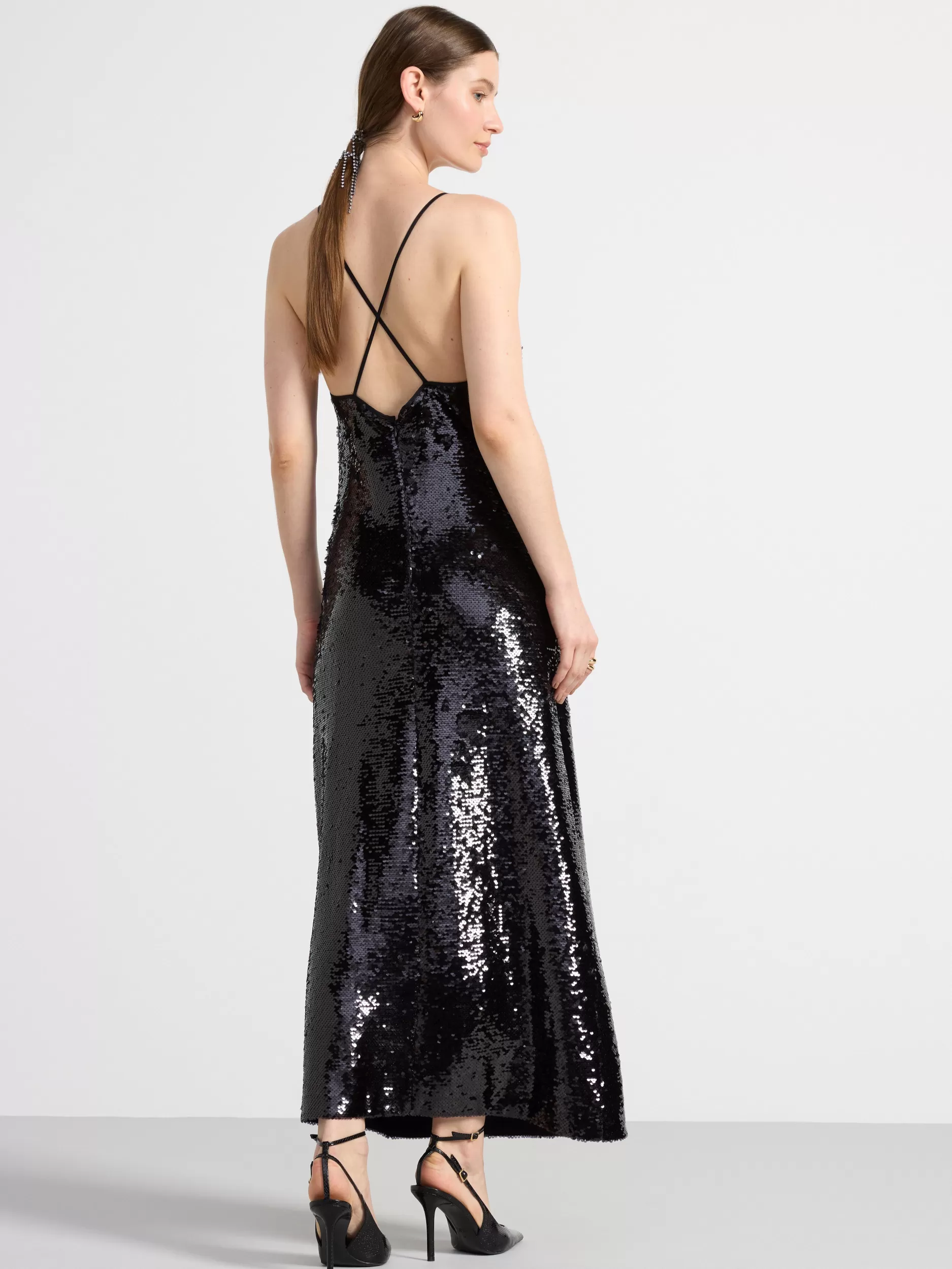 Lindex Kjoler<Maxikjole Med Paljetter Black