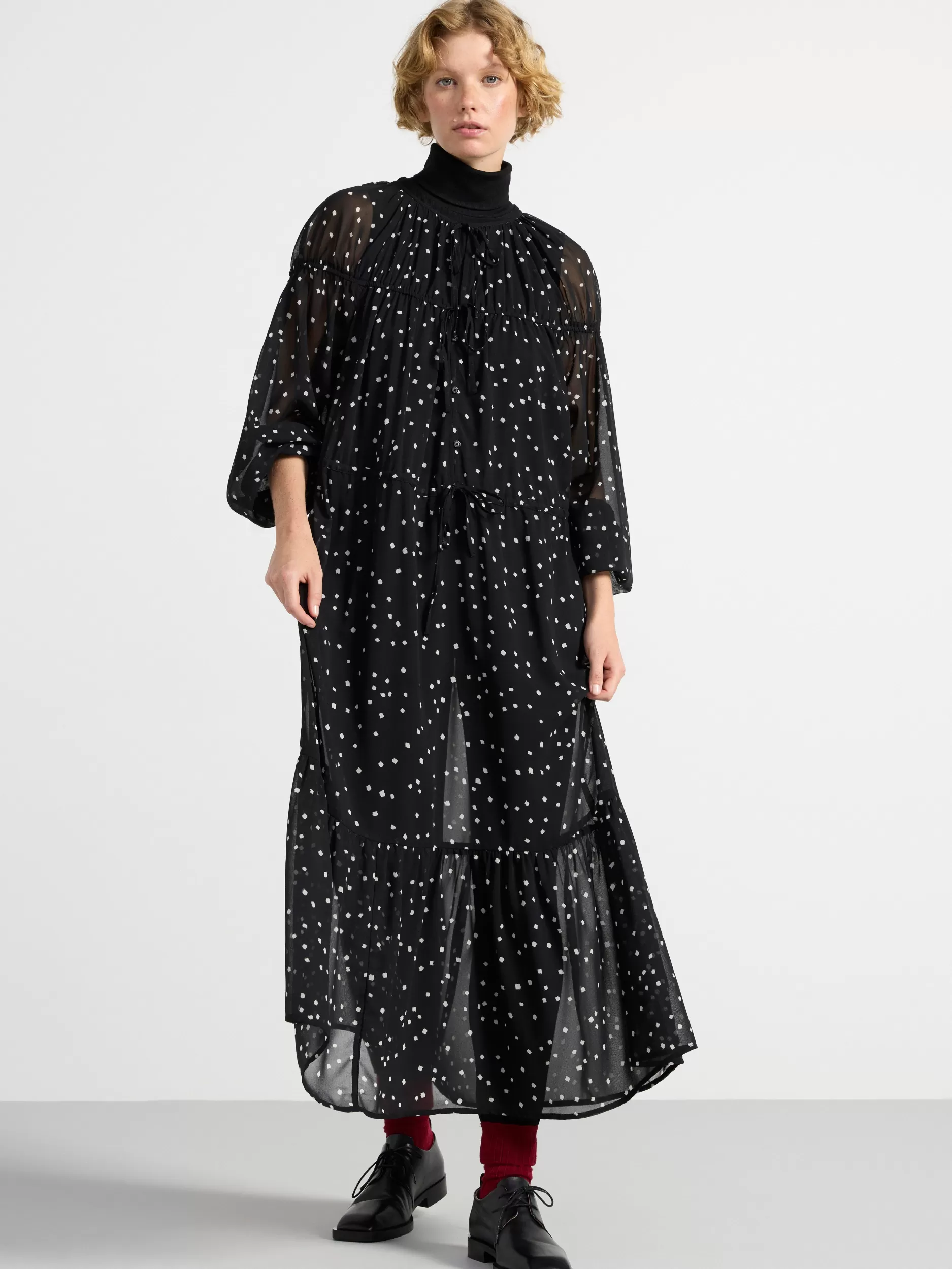 Lindex Kjoler<Maxikjole Med Puffermer Black