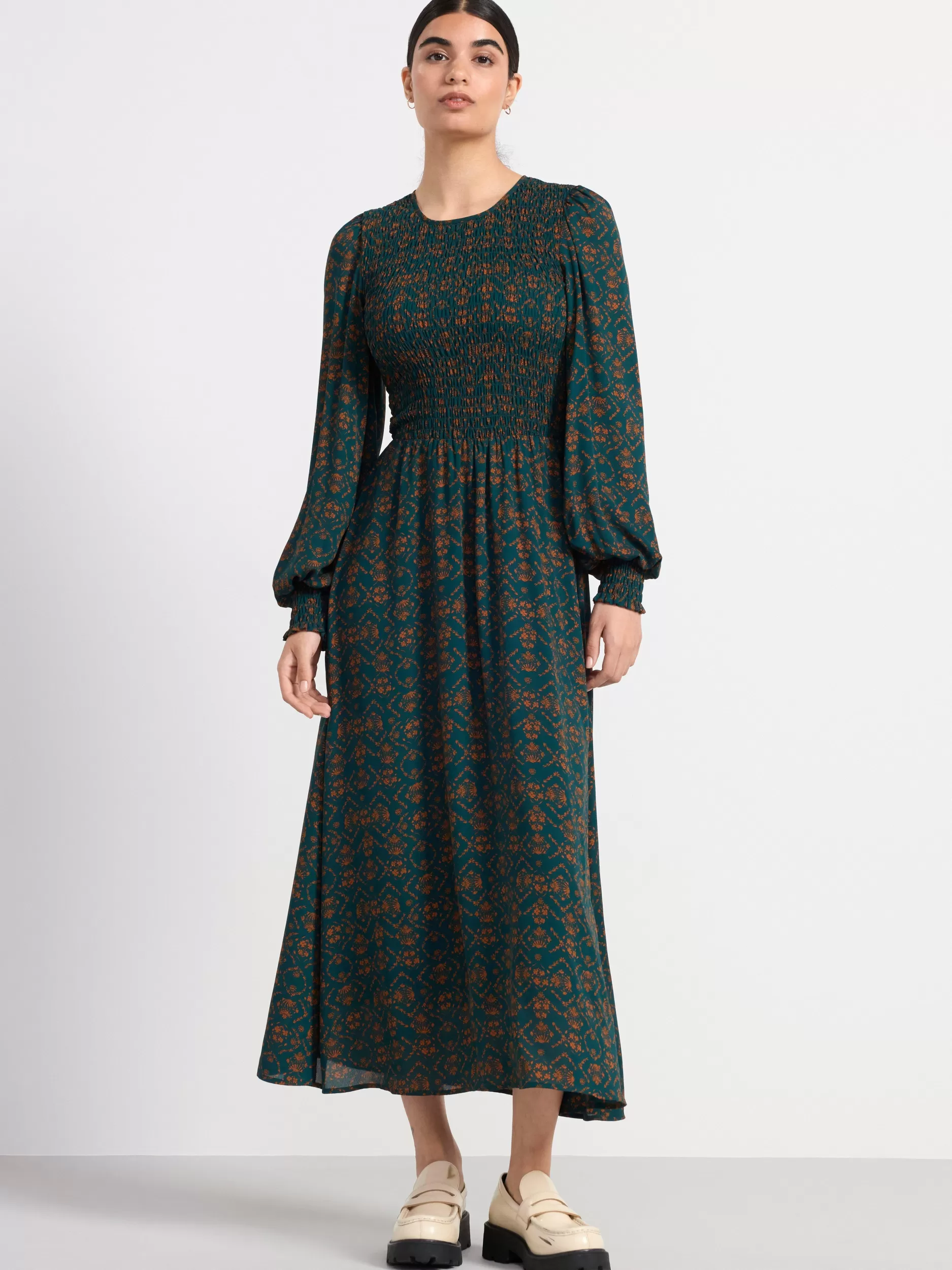 Lindex Kjoler<Maxikjole Med Vaffelsom Dark Green
