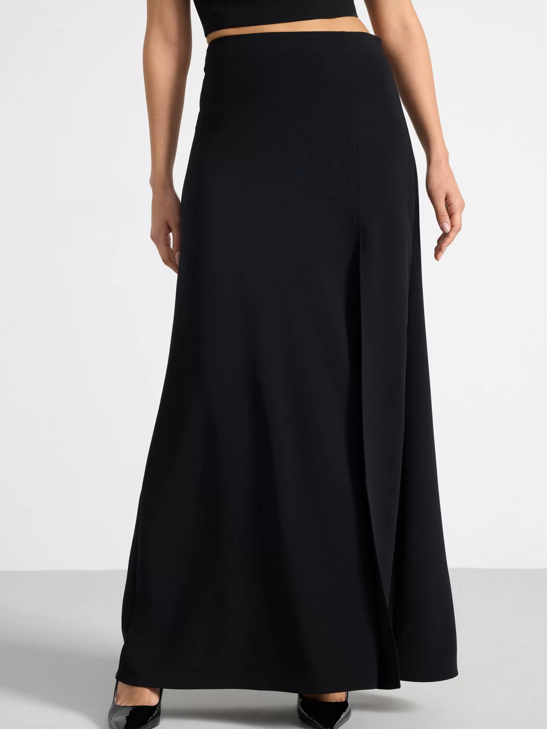 Lindex Skjørt<MaxiSkjørt Med Splitt Black