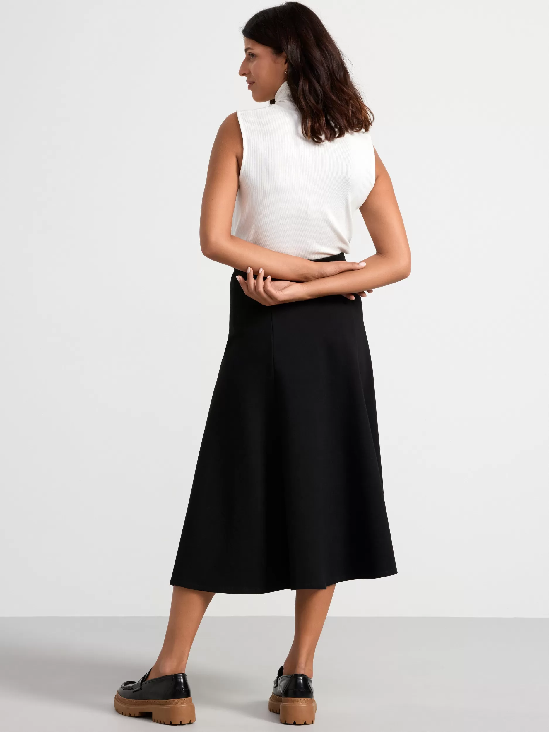 Lindex Skjørt<Midi Skjørt I Punto Black