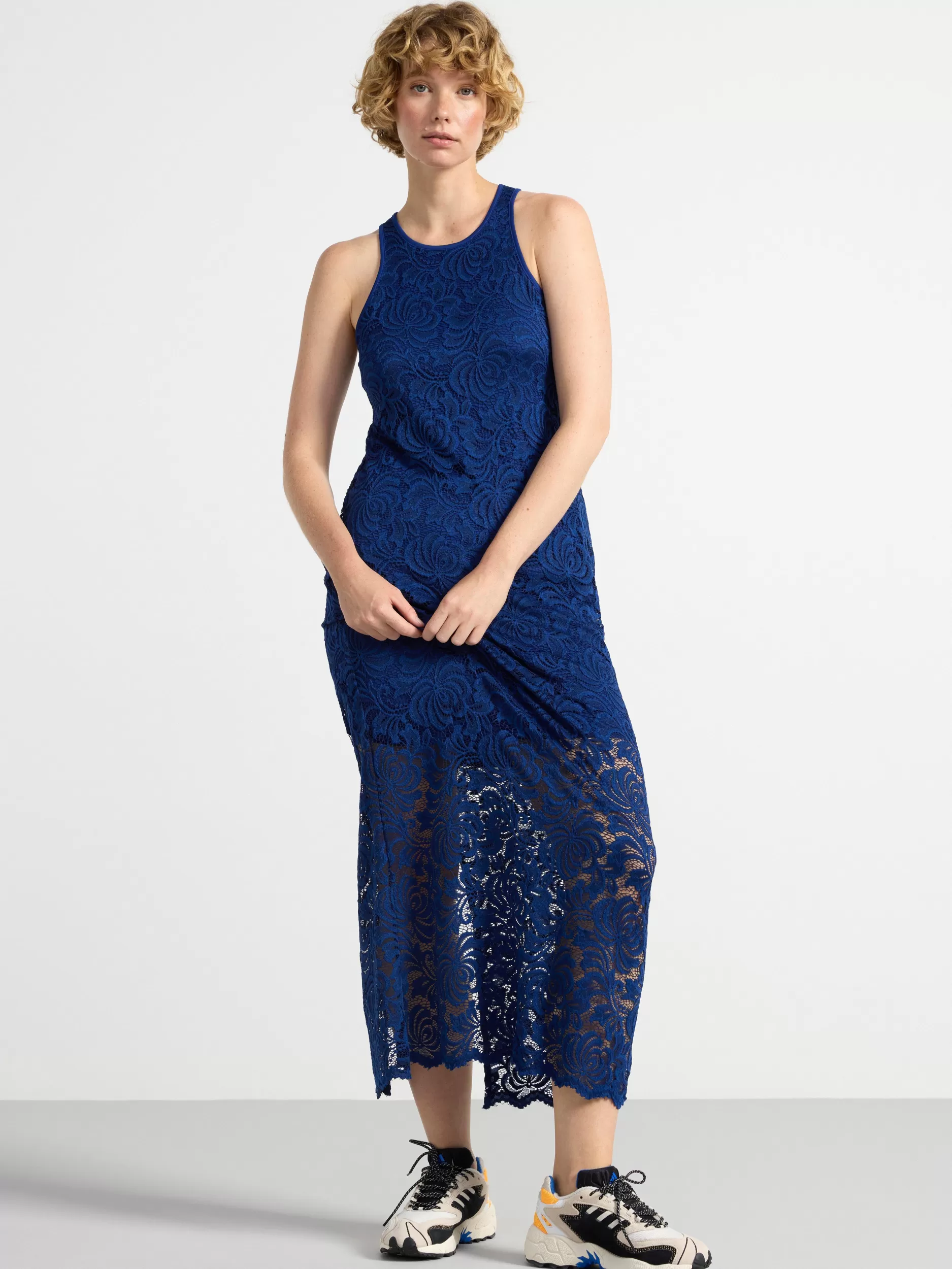 Lindex Kjoler<Midikjole Med Blonder Dark Blue