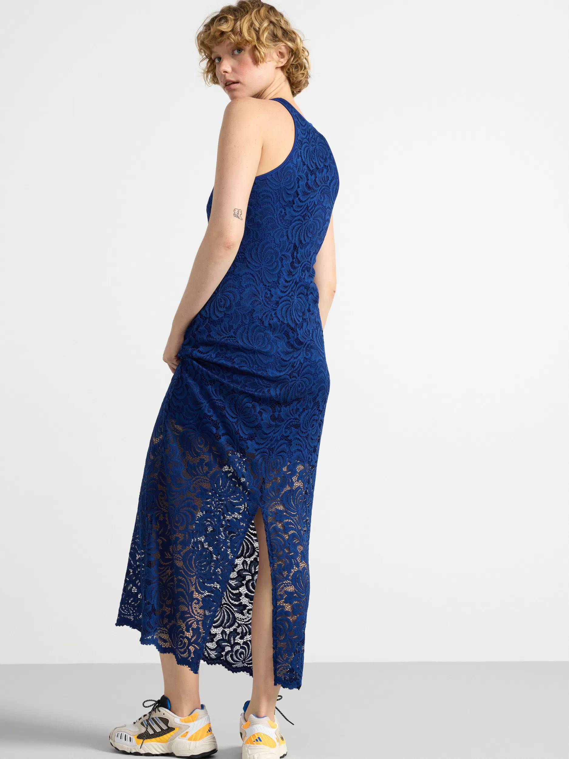 Lindex Kjoler<Midikjole Med Blonder Dark Blue