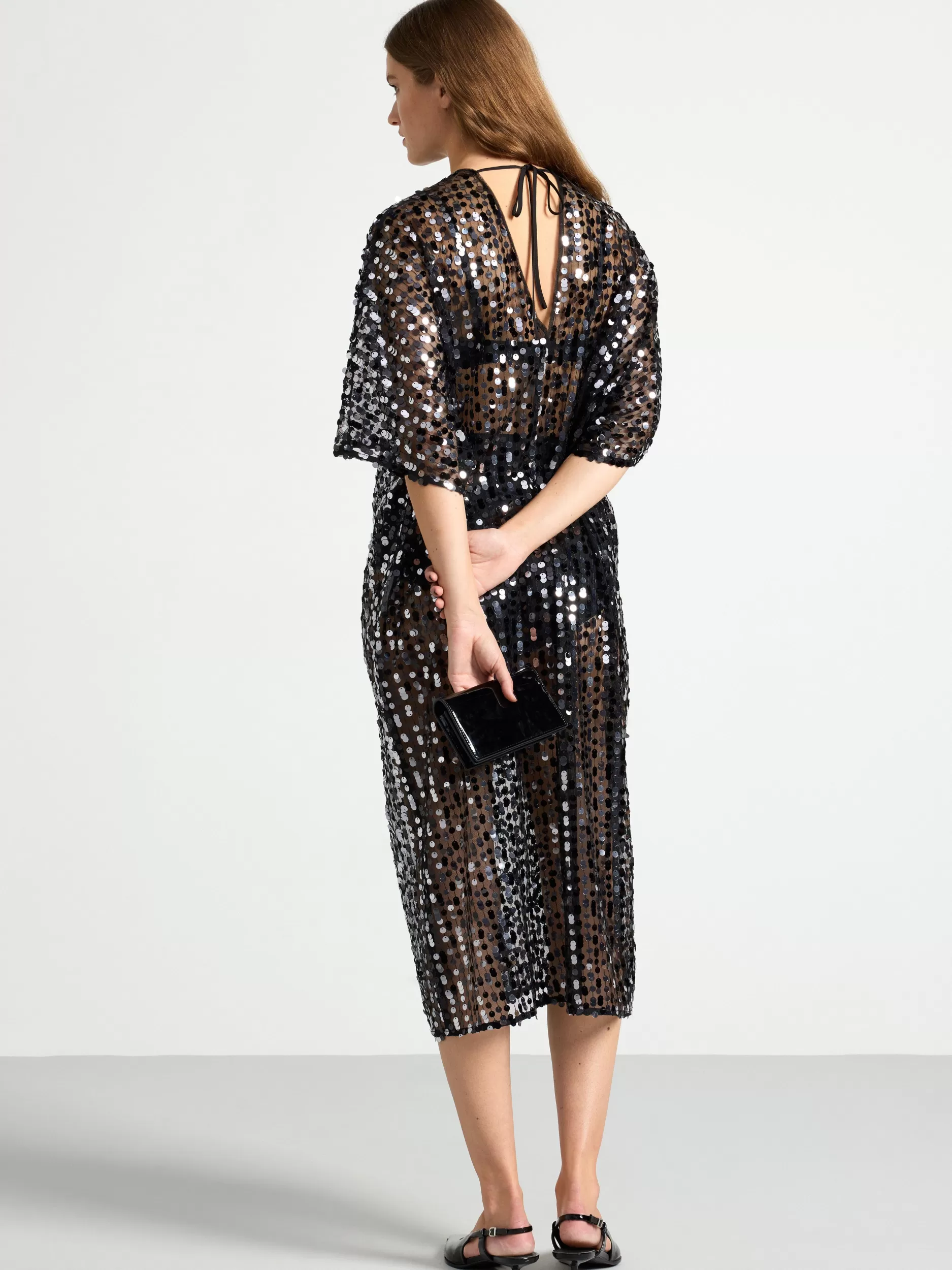 Lindex Kjoler<Midikjole Med Paljetter Black