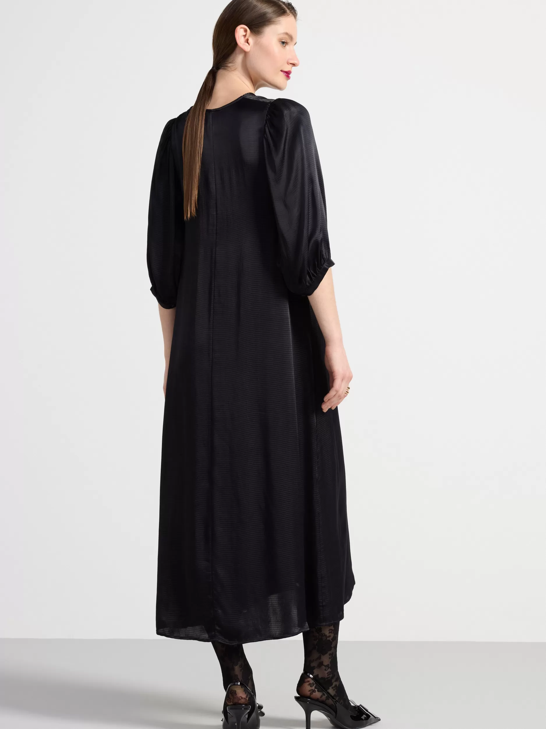 Lindex Kjoler<Midikjole Med Puffermer Black