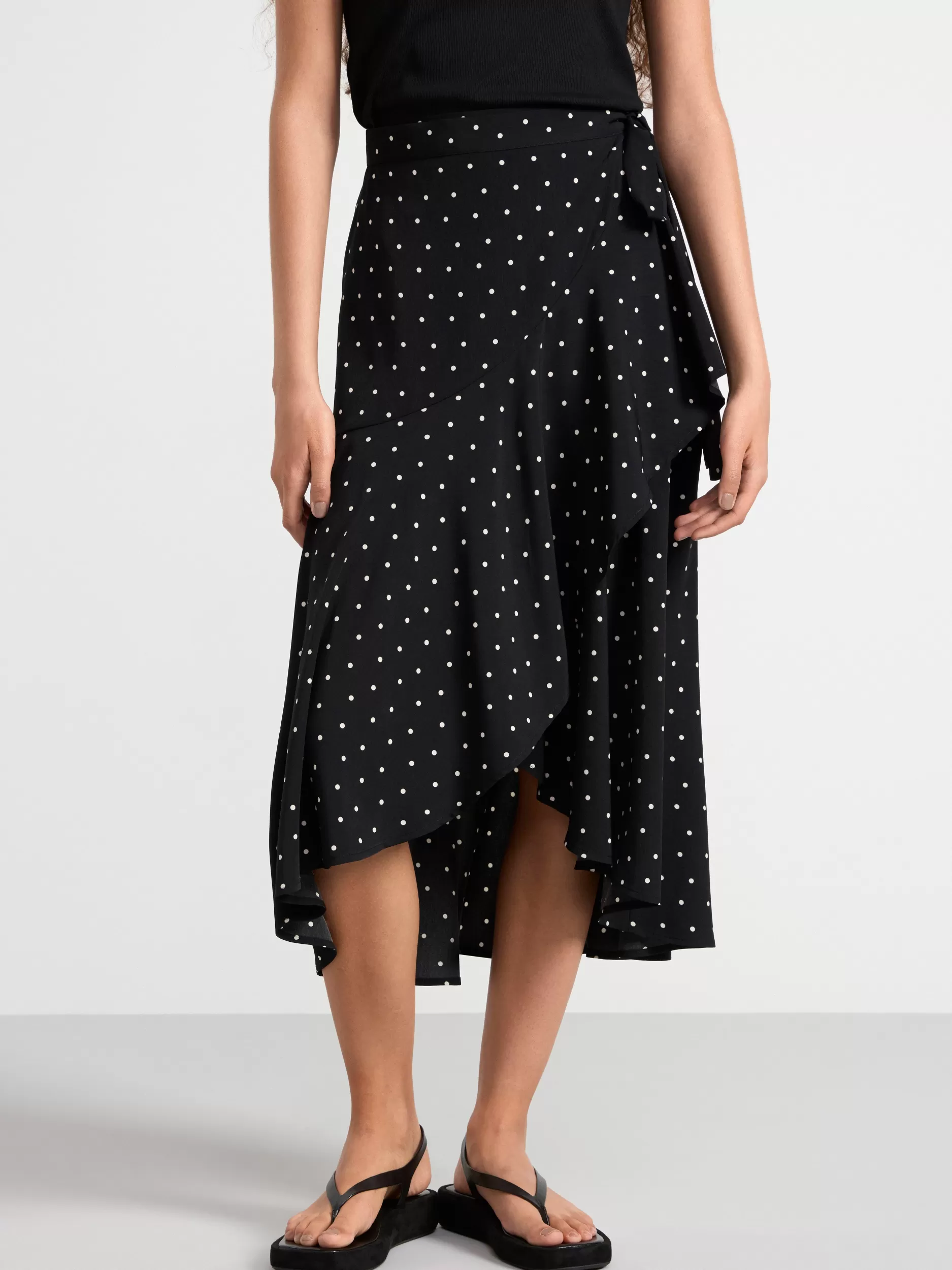 Lindex Skjørt<MidiomslagsSkjørt Black