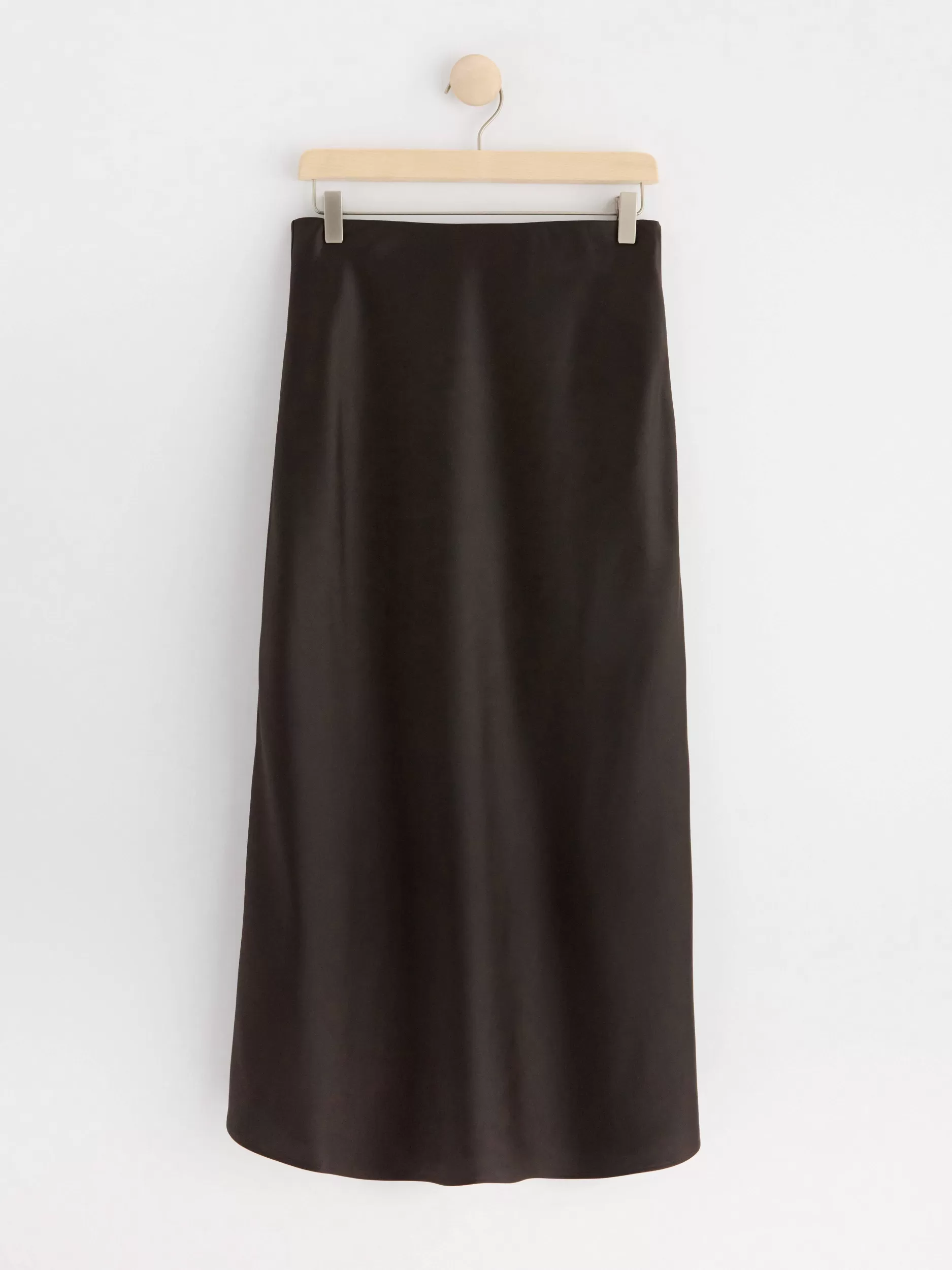 Lindex Skjørt<MidiSkjørt I Sateng Dark Brown