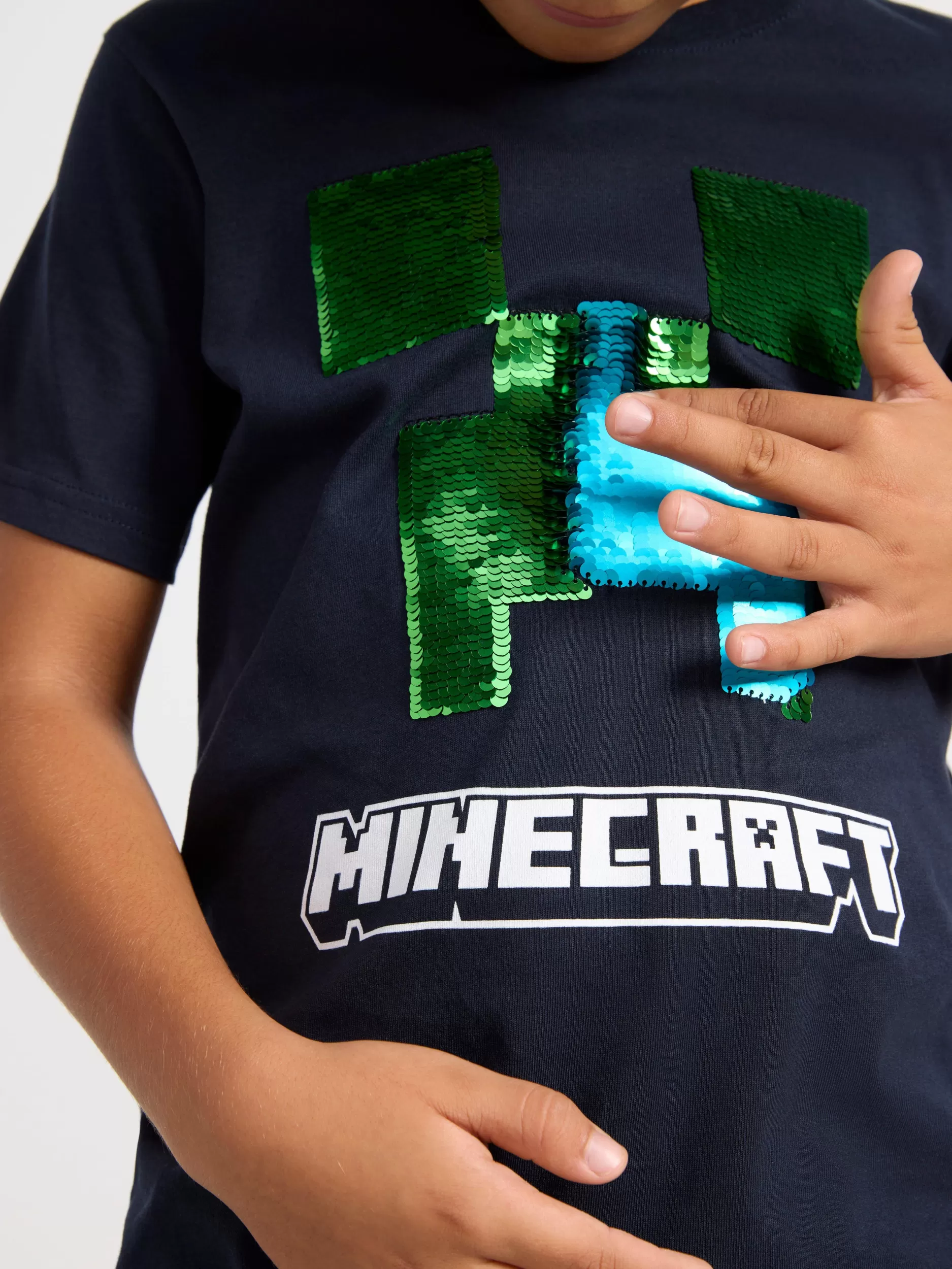 Lindex Topper & T-Skjorter<Minecraft T-Skjørte Med Vendbare Paljetter Dark Navy