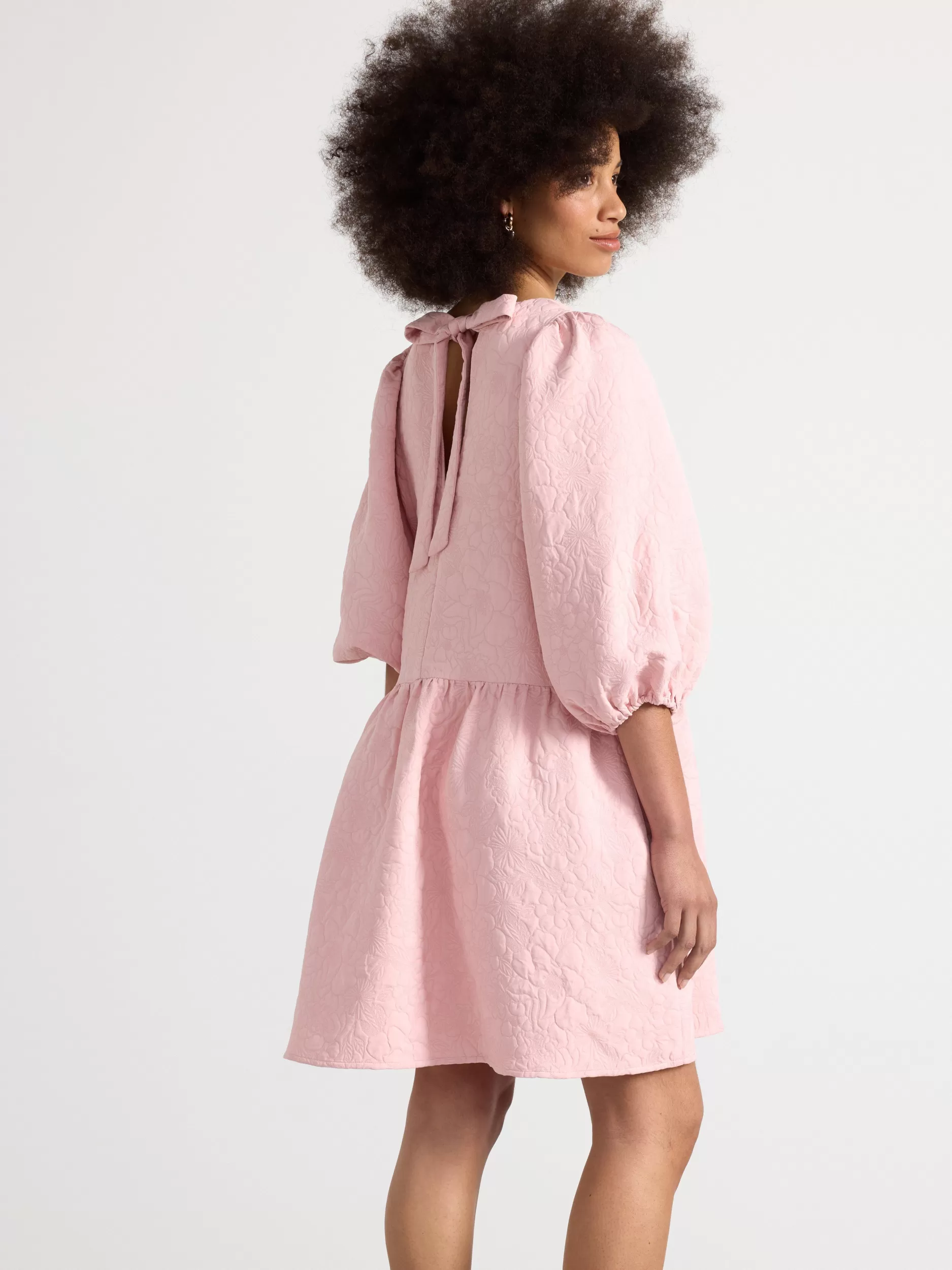 Lindex Kjoler<Minikjole Med Puffermer Light Pink