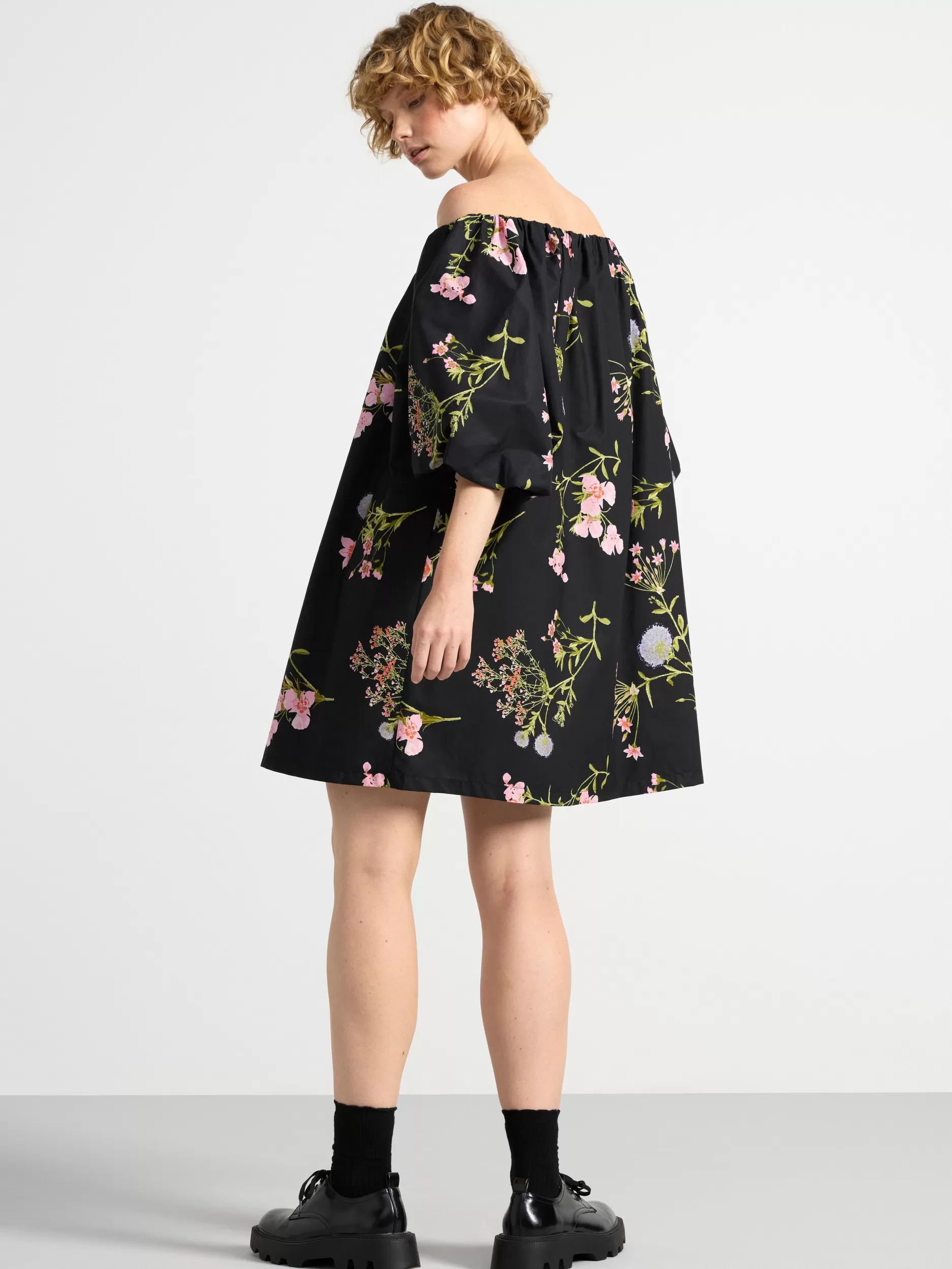 Lindex Kjoler<Minikjole Med Puffermer Black