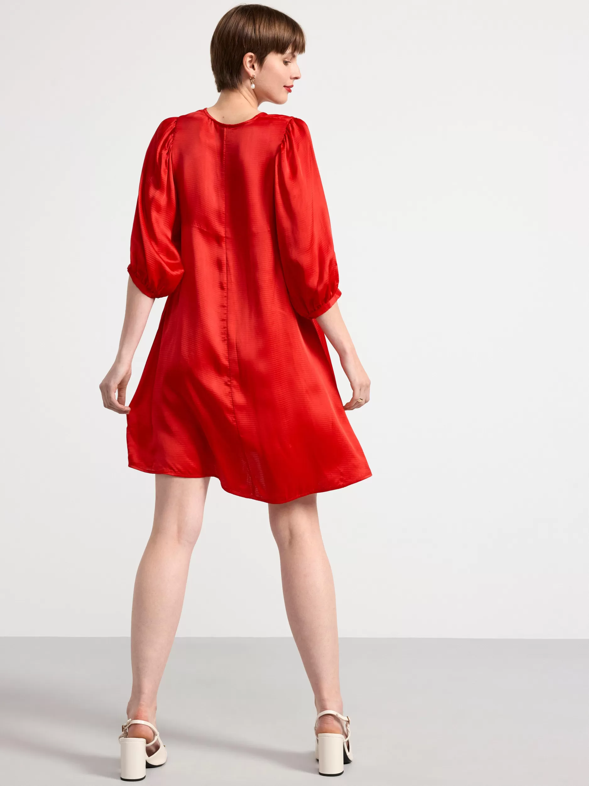 Lindex Kjoler<Minikjole Med Puffermer Red