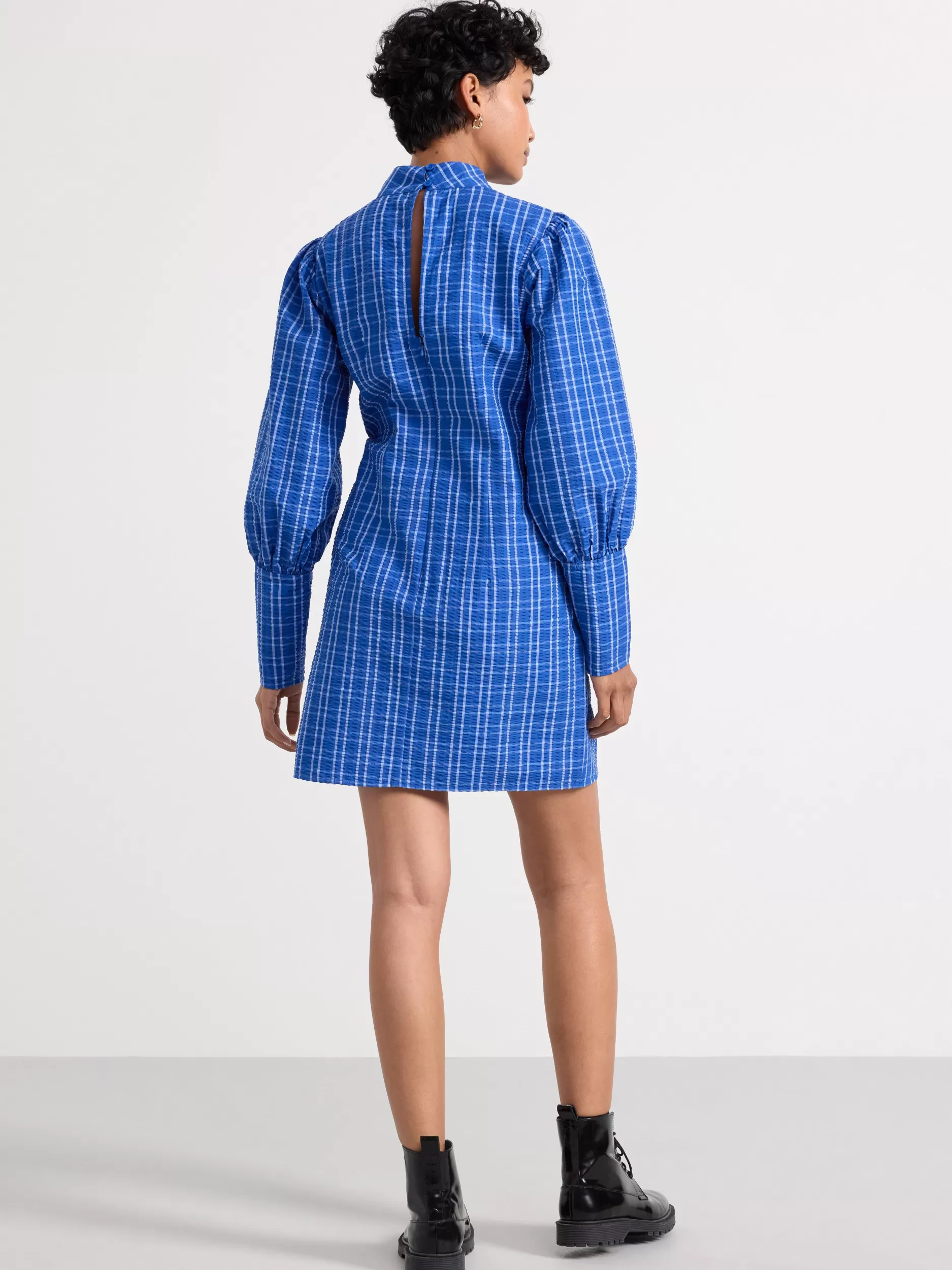 Lindex Kjoler<Minikjole Rutete Dark Blue