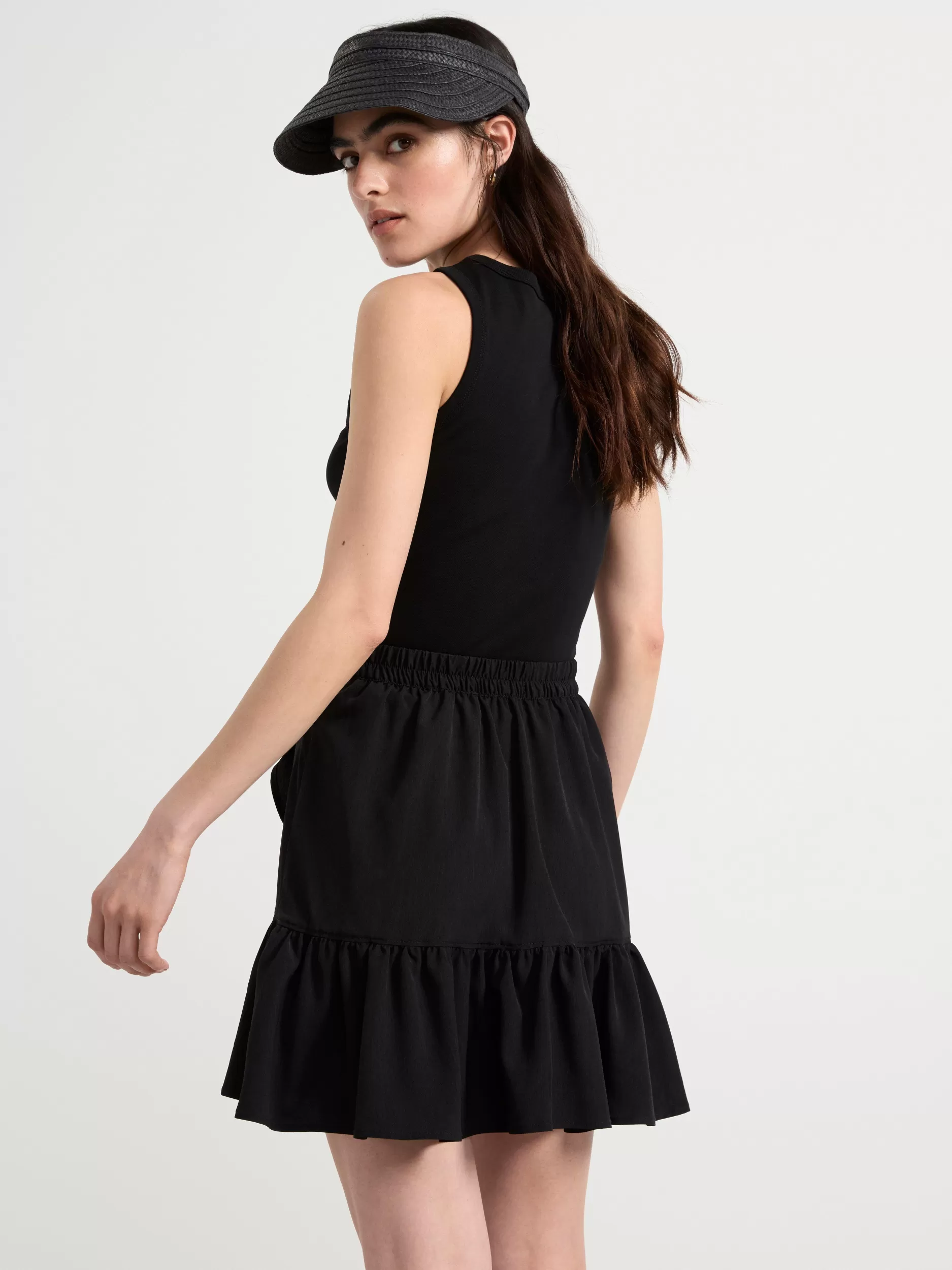 Lindex Skjørt<MiniSkjørt Med Volanger Black