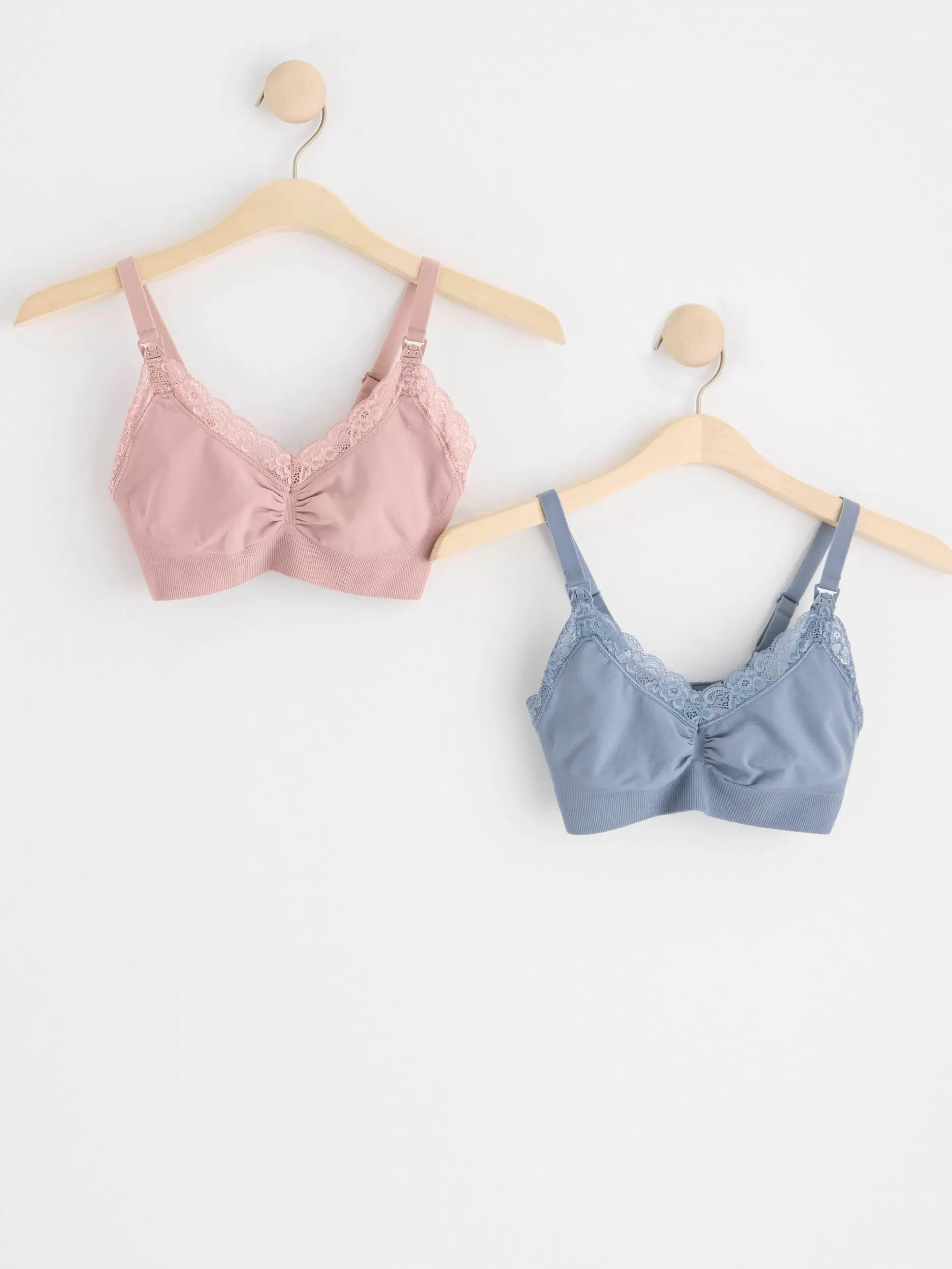 Lindex Bh<Mom 2-Pakning Med Somlose Amme-Bh-Er Dark Dusty Blue