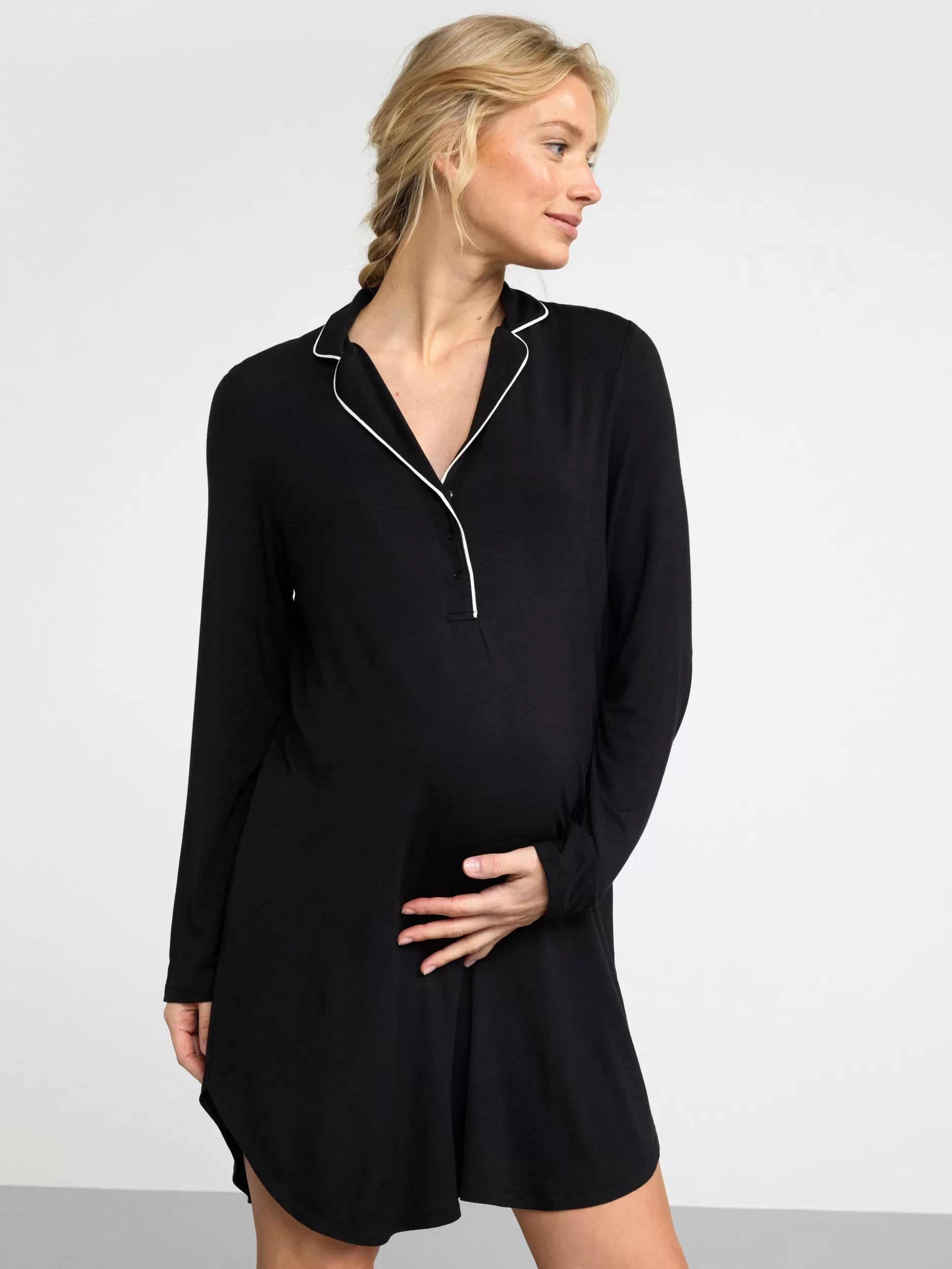 Lindex Nattøy<Mom Lang NattSkjørte Black