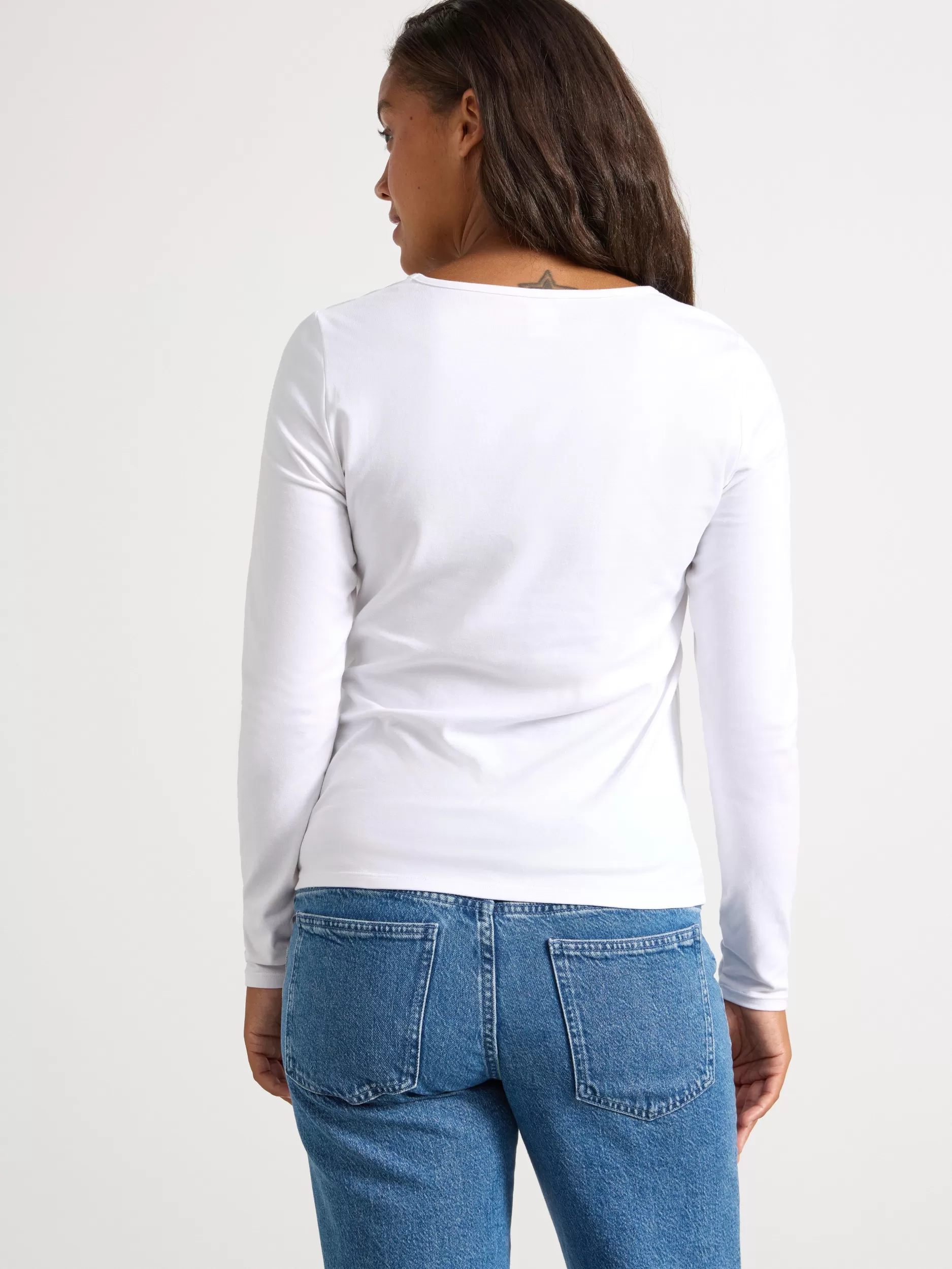 Lindex Topper & T-Skjorter<Mom Langermet Ammeoverdel White