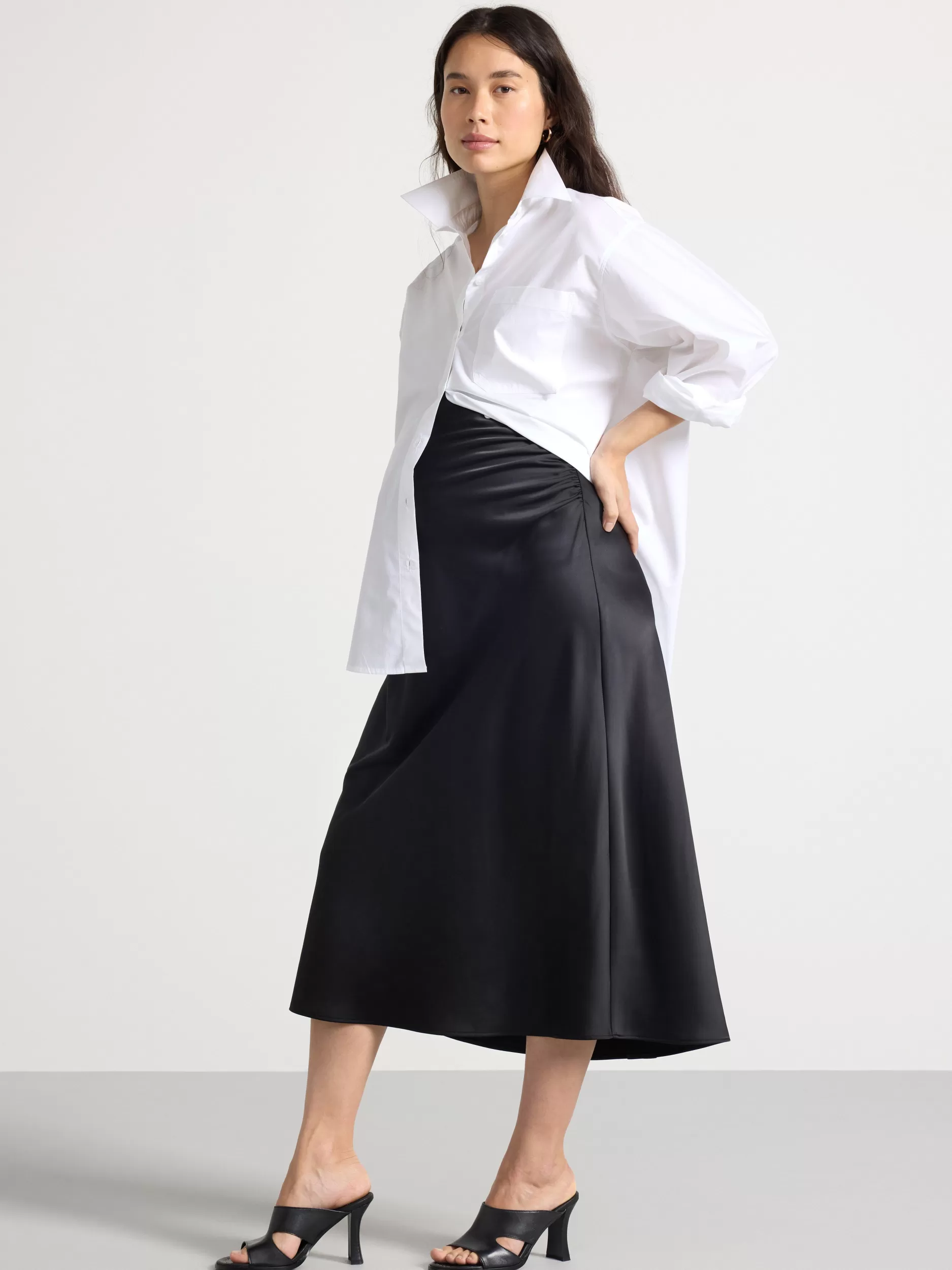 Lindex Skjørt<Mom MidiSkjørt Black