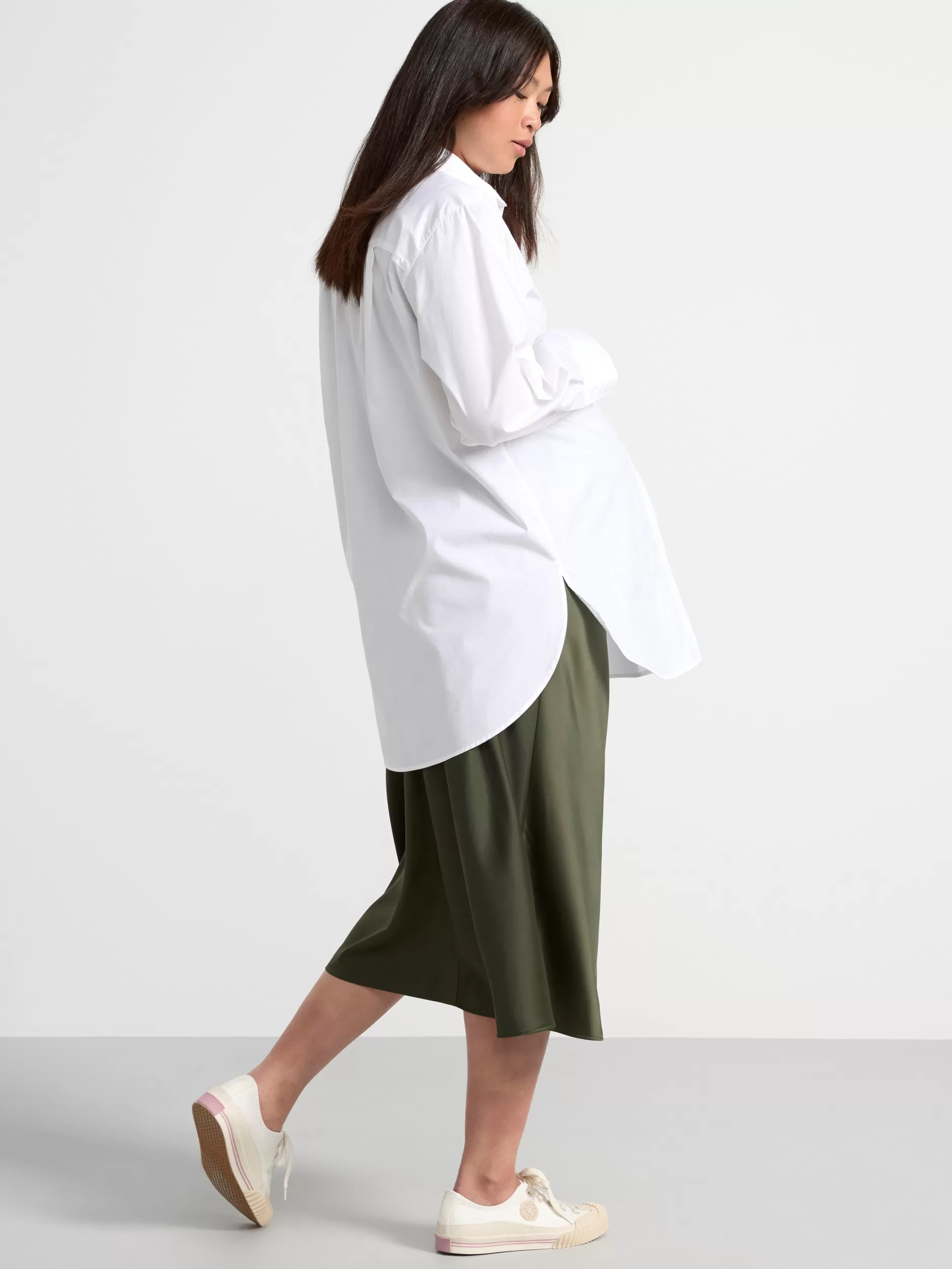 Lindex Skjørt<Mom MidiSkjørt Dark Green