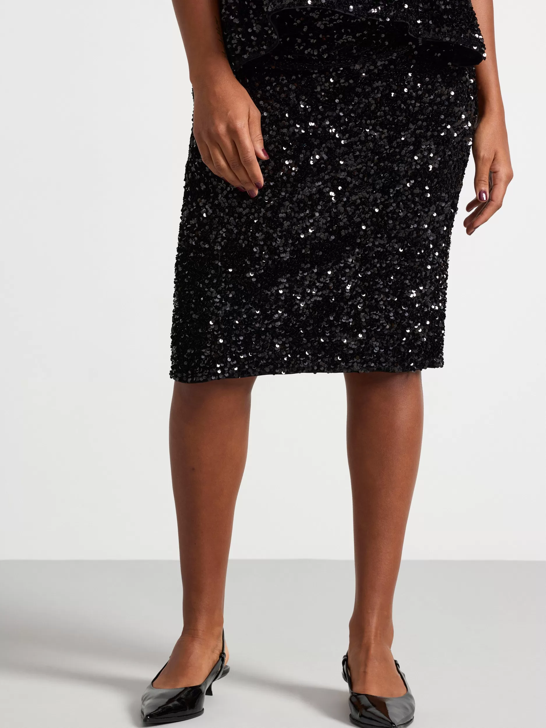 Lindex Skjørt<Mom MiniSkjørt Med Paljetter Black