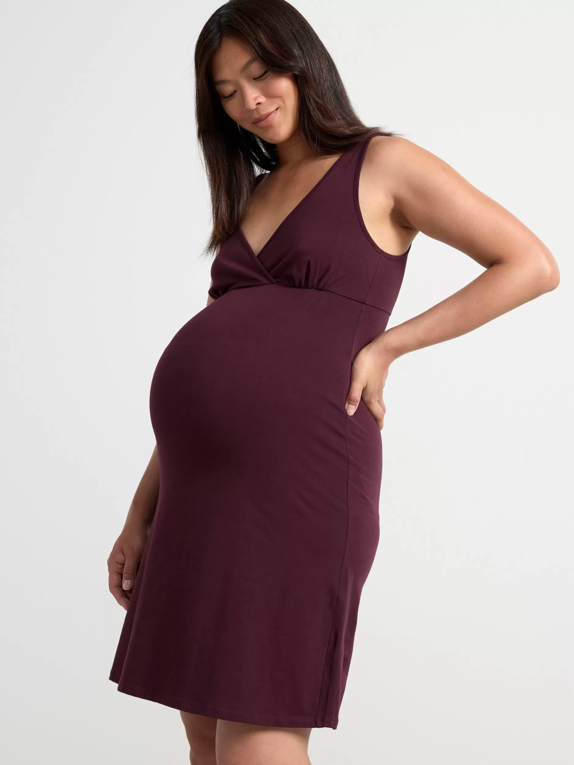 Lindex Nattøy<Mom Nattkjole Dark Dusty Lilac