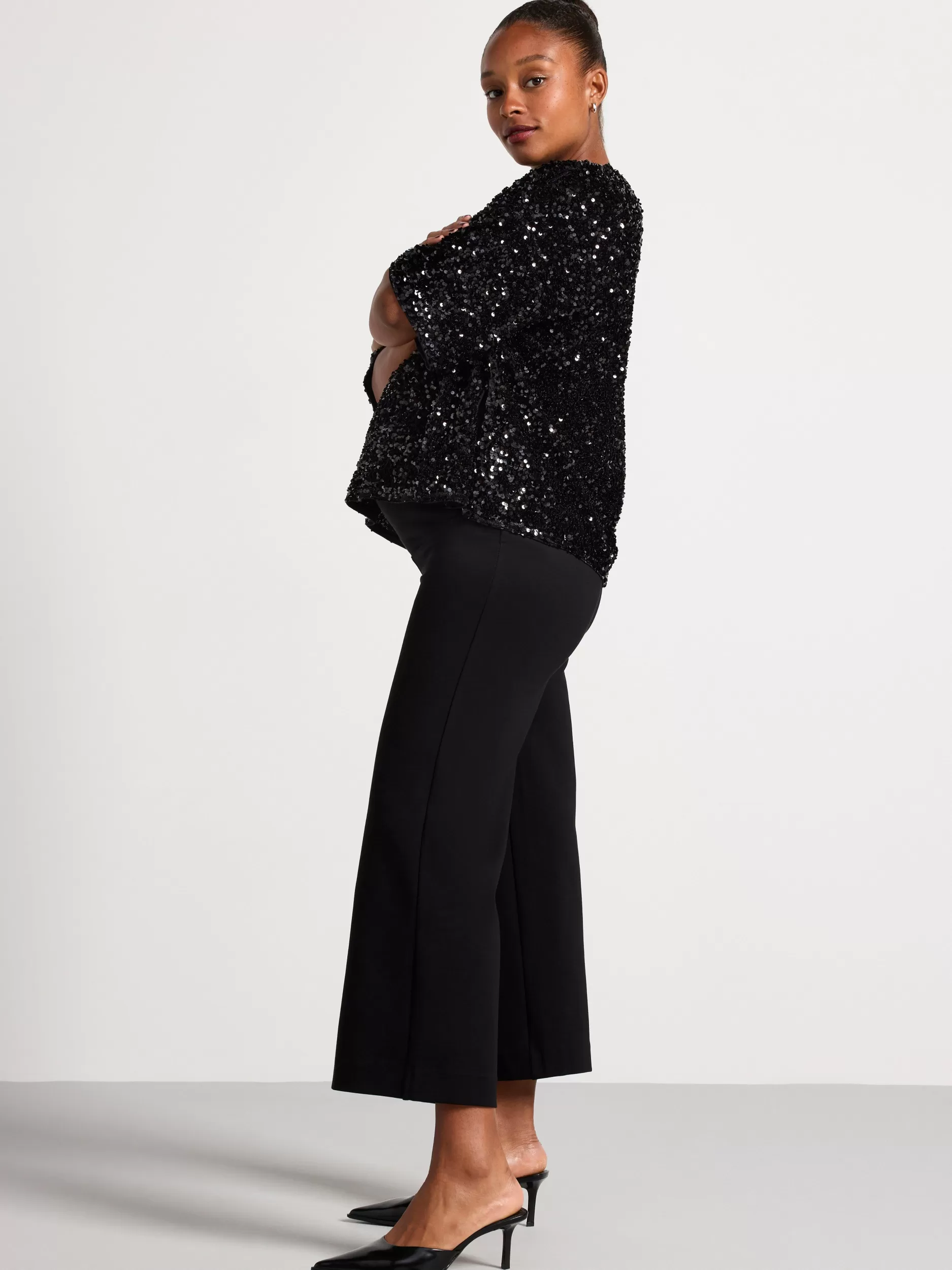 Lindex Topper & T-Skjorter<Mom Paljettoverdel Black