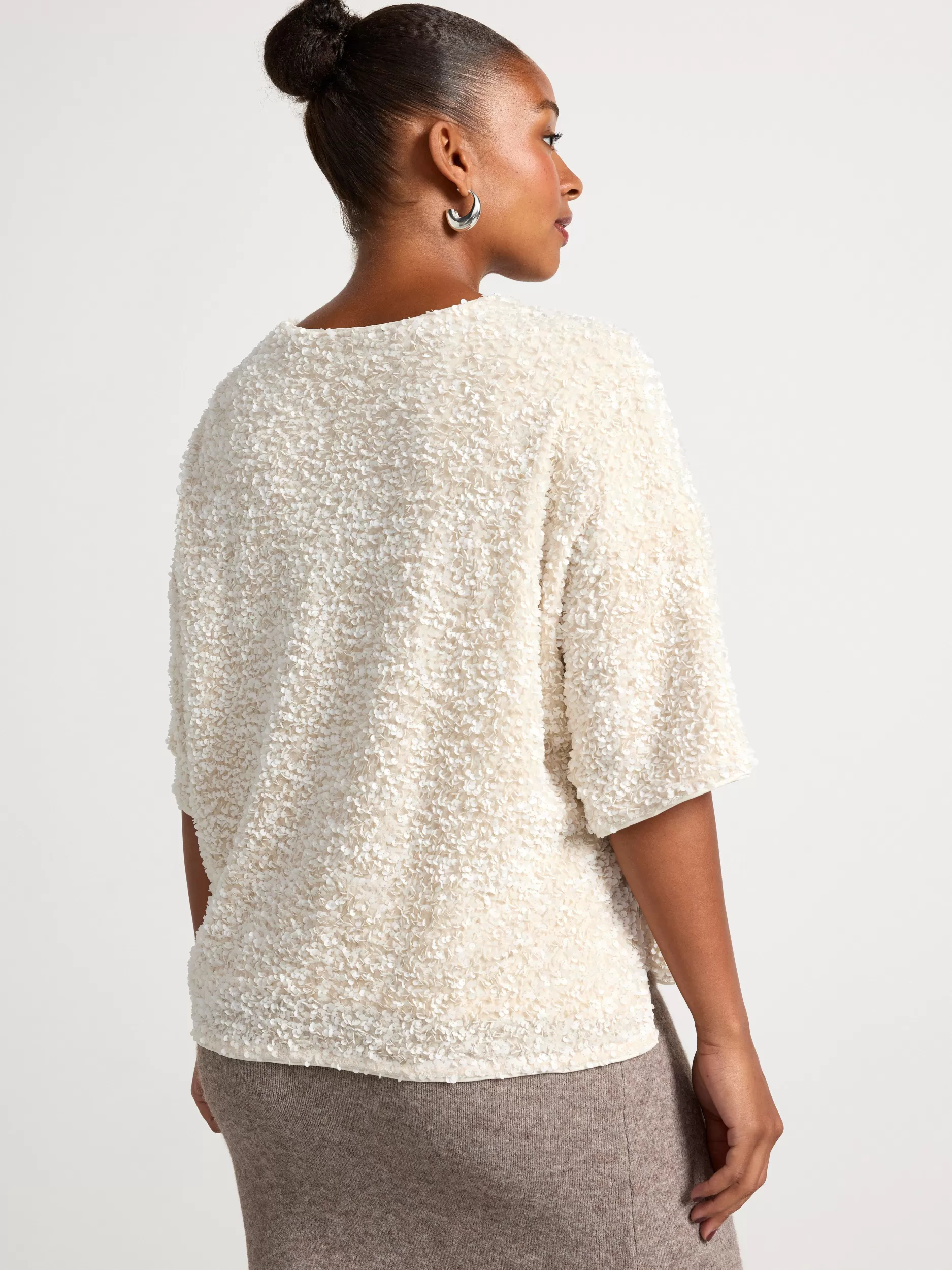 Lindex Topper & T-Skjorter<Mom Paljettoverdel Light White