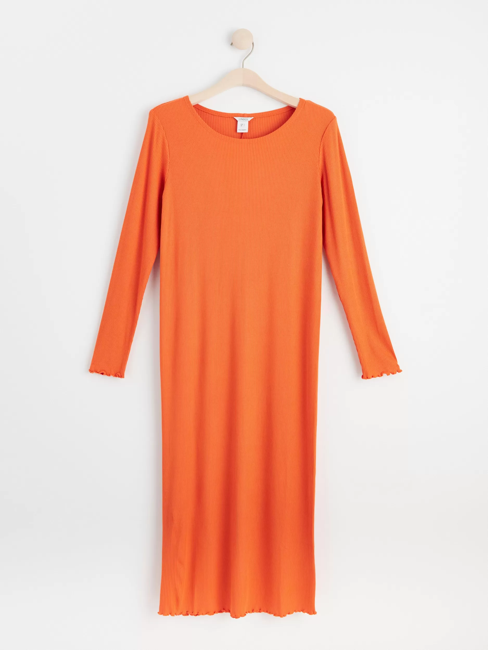 Lindex Mammaklær<Mom Ribbestrikket, Langermet Kjole Dusty Orange