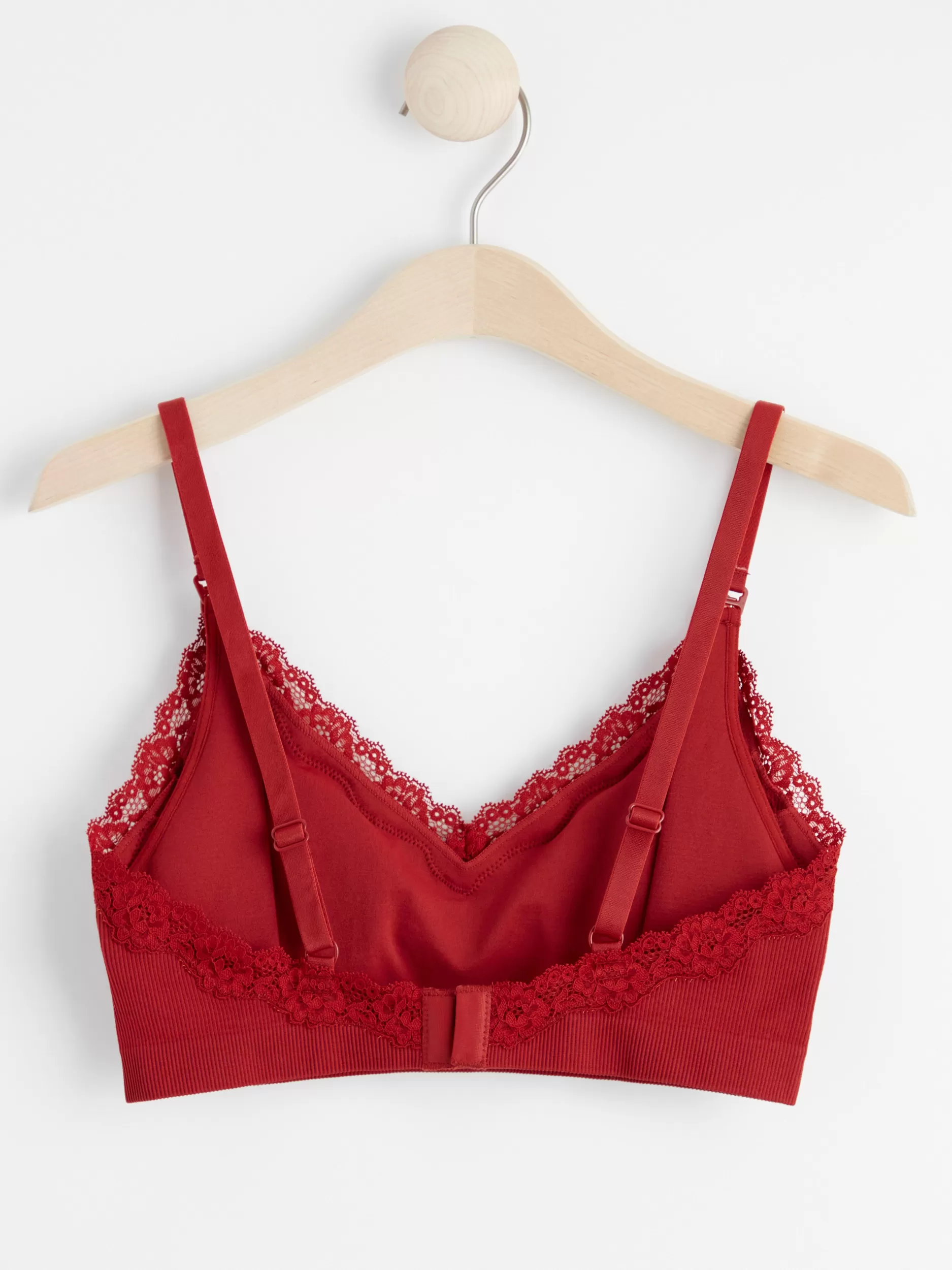 Lindex Mammaundertøy<Mom Somlos Og Ribbestrikket Amme-Bh Med Blonder Dark Dusty Red