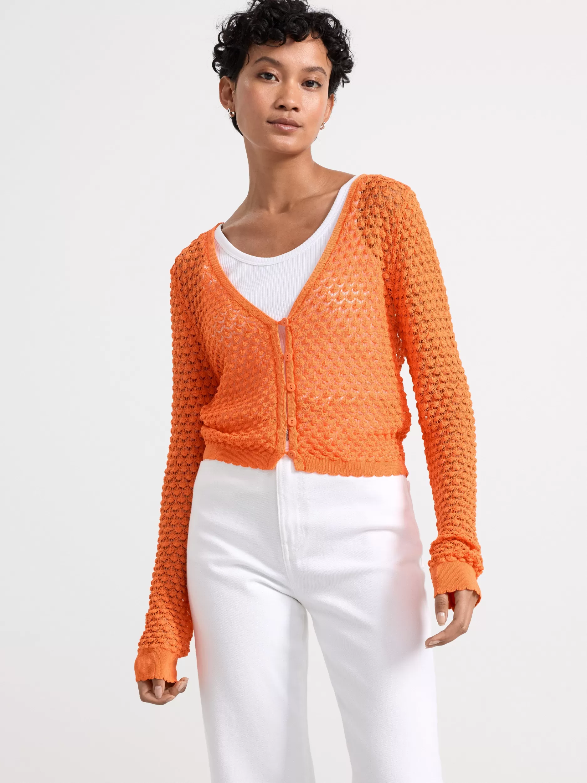 Lindex Gensere & Cardiganer<Monsterstrikket Cardigan Orange