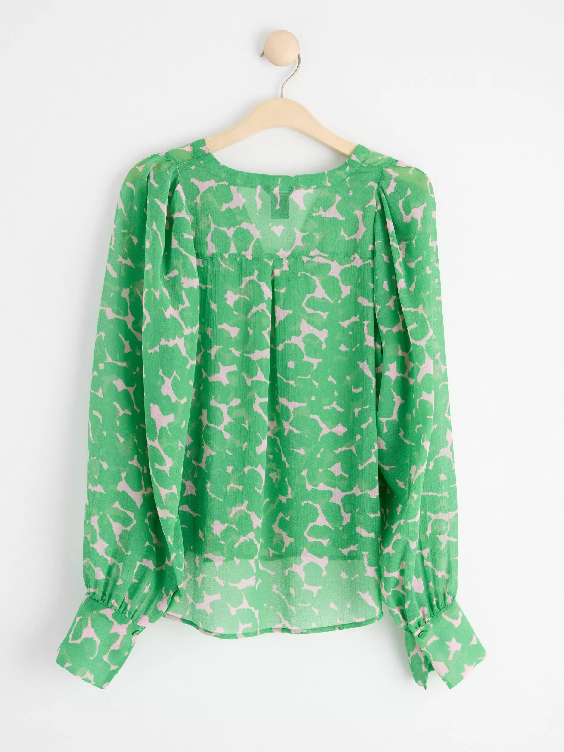 Lindex Bluser & Skjorter<Monstret Chiffonbluse Green
