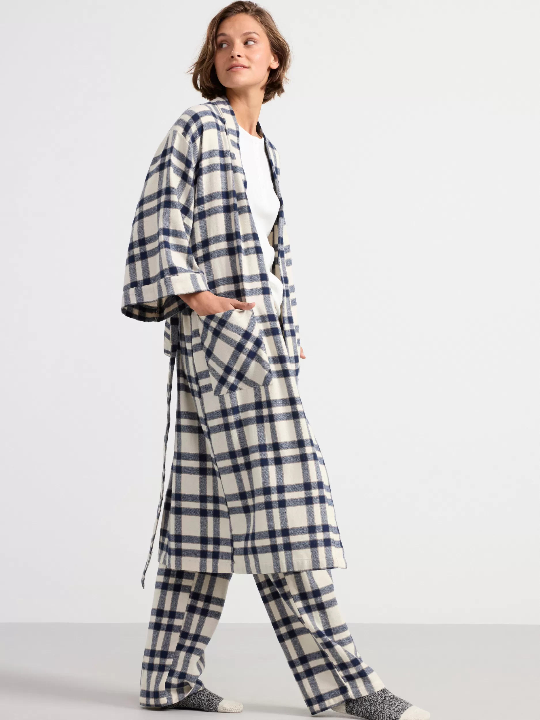 Lindex Nattøy<Morgenkape I Flanell Navy