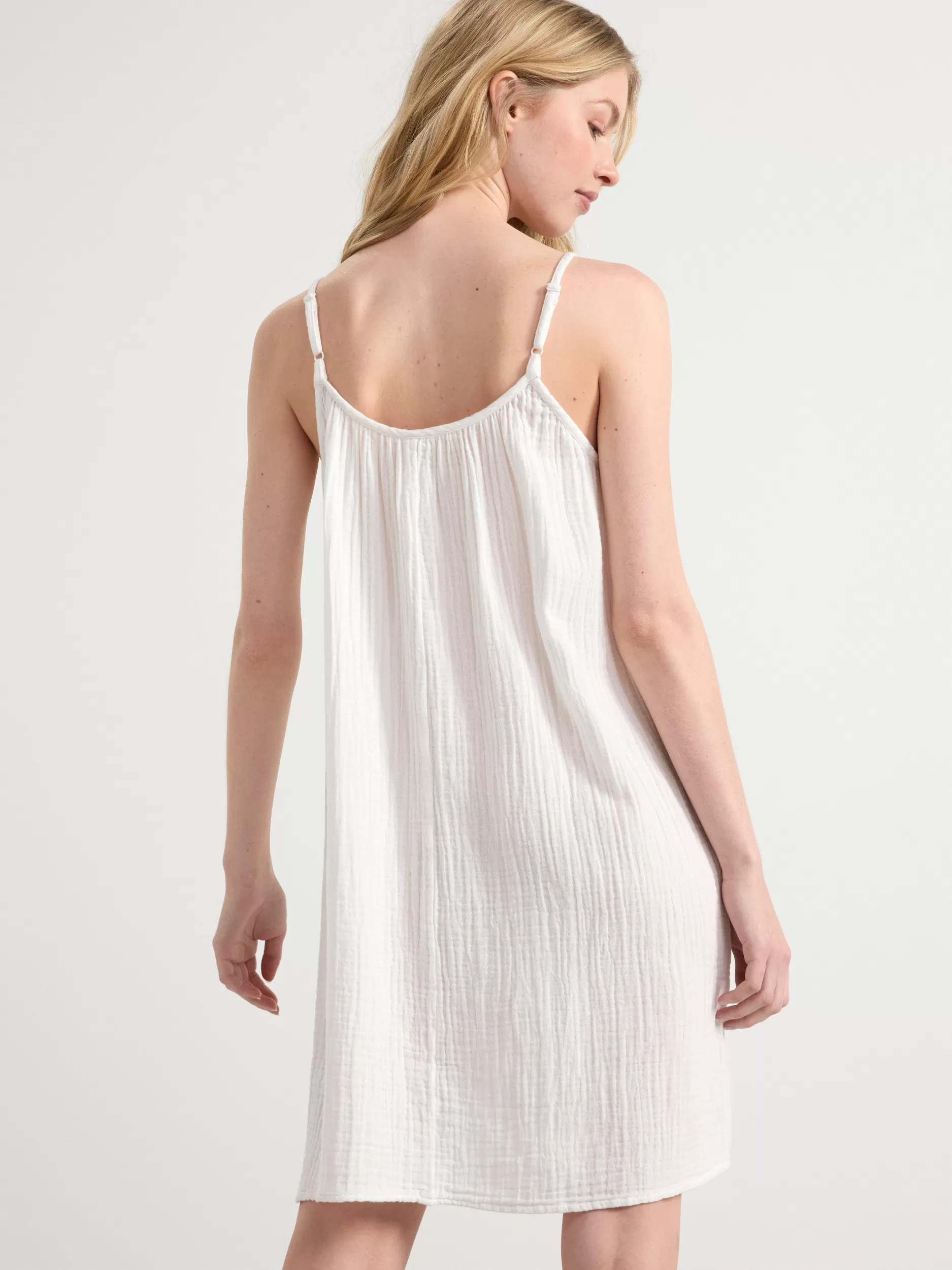 Lindex Nattøy<Nattkjole I Kreppet Bomull Off White