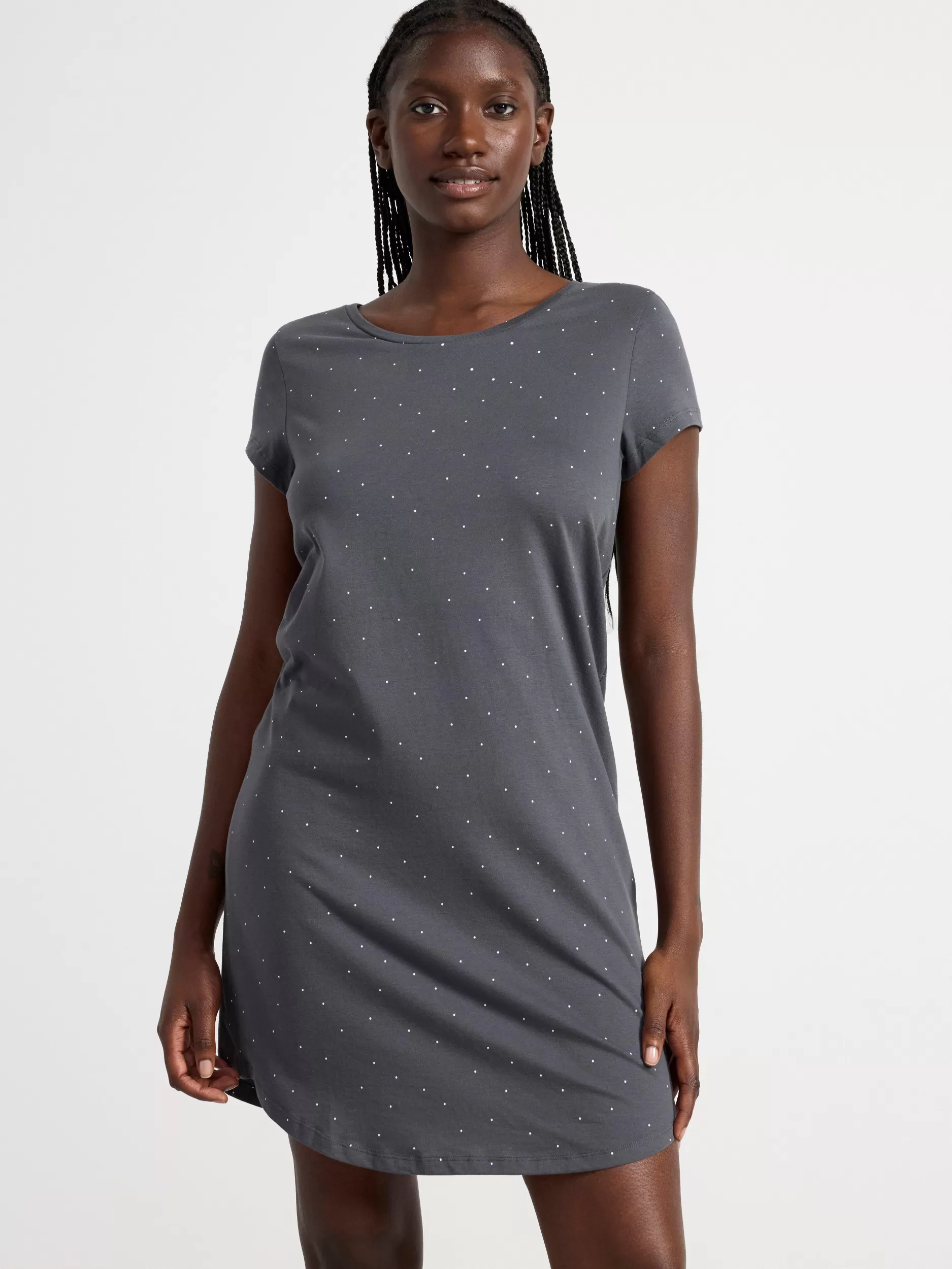 Lindex Nattøy<Nattkjole Med Prikker Dark Grey