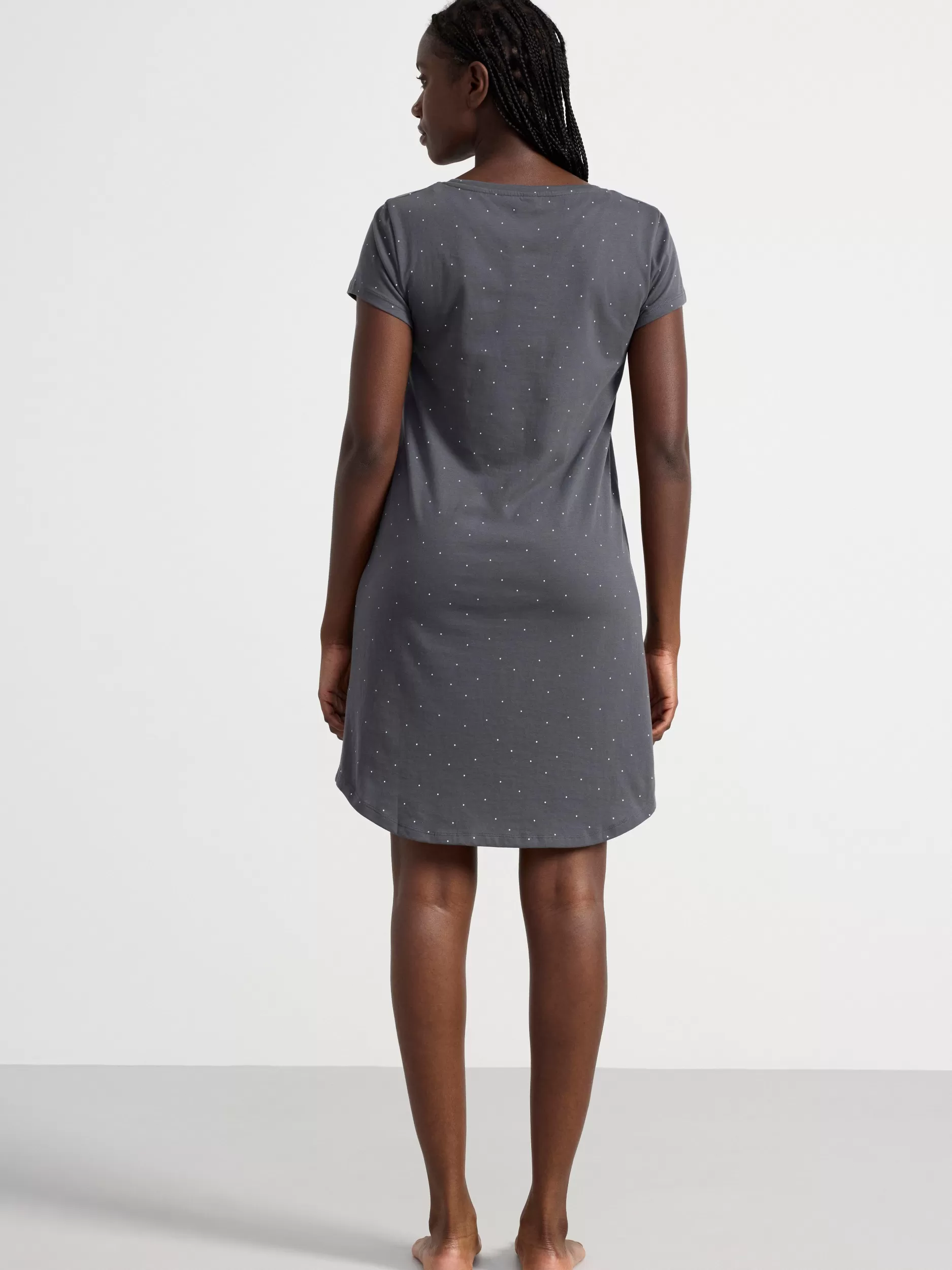 Lindex Nattøy<Nattkjole Med Prikker Dark Grey