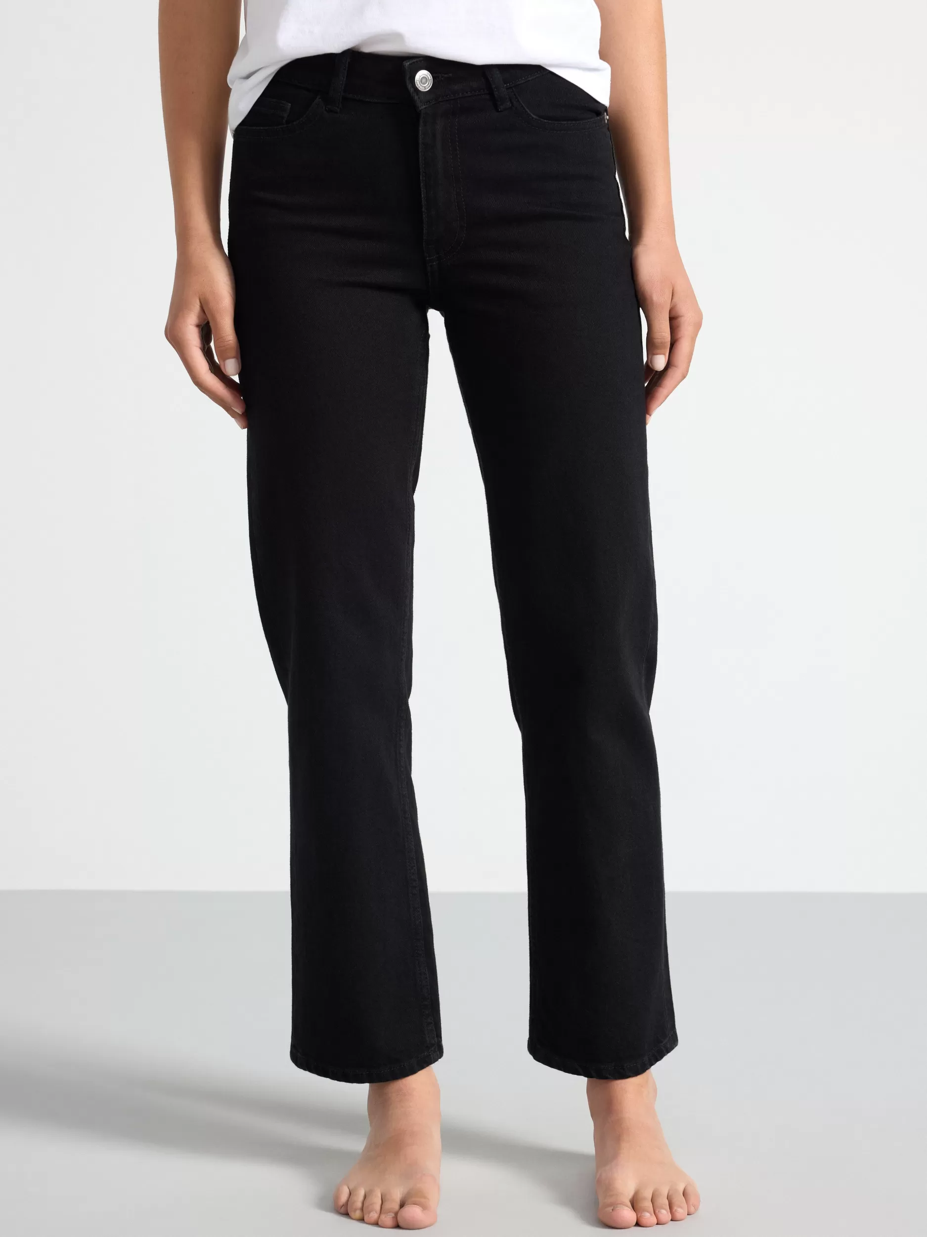 Lindex Jeans<Nea Avkortede, Rette Jeans Black