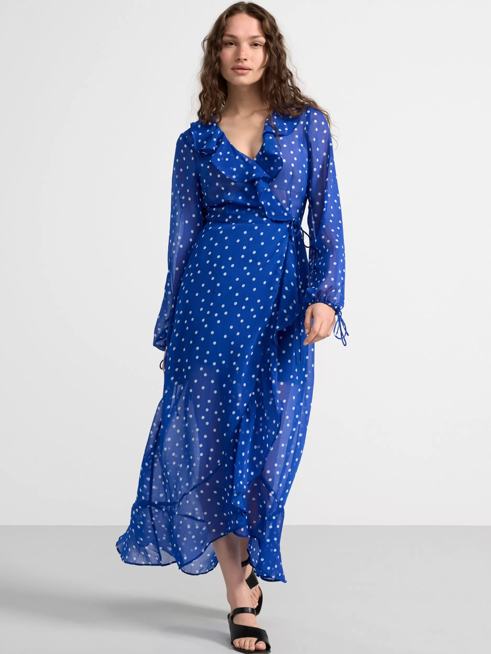 Lindex Kjoler<Omslagskjole I Chiffon Blue