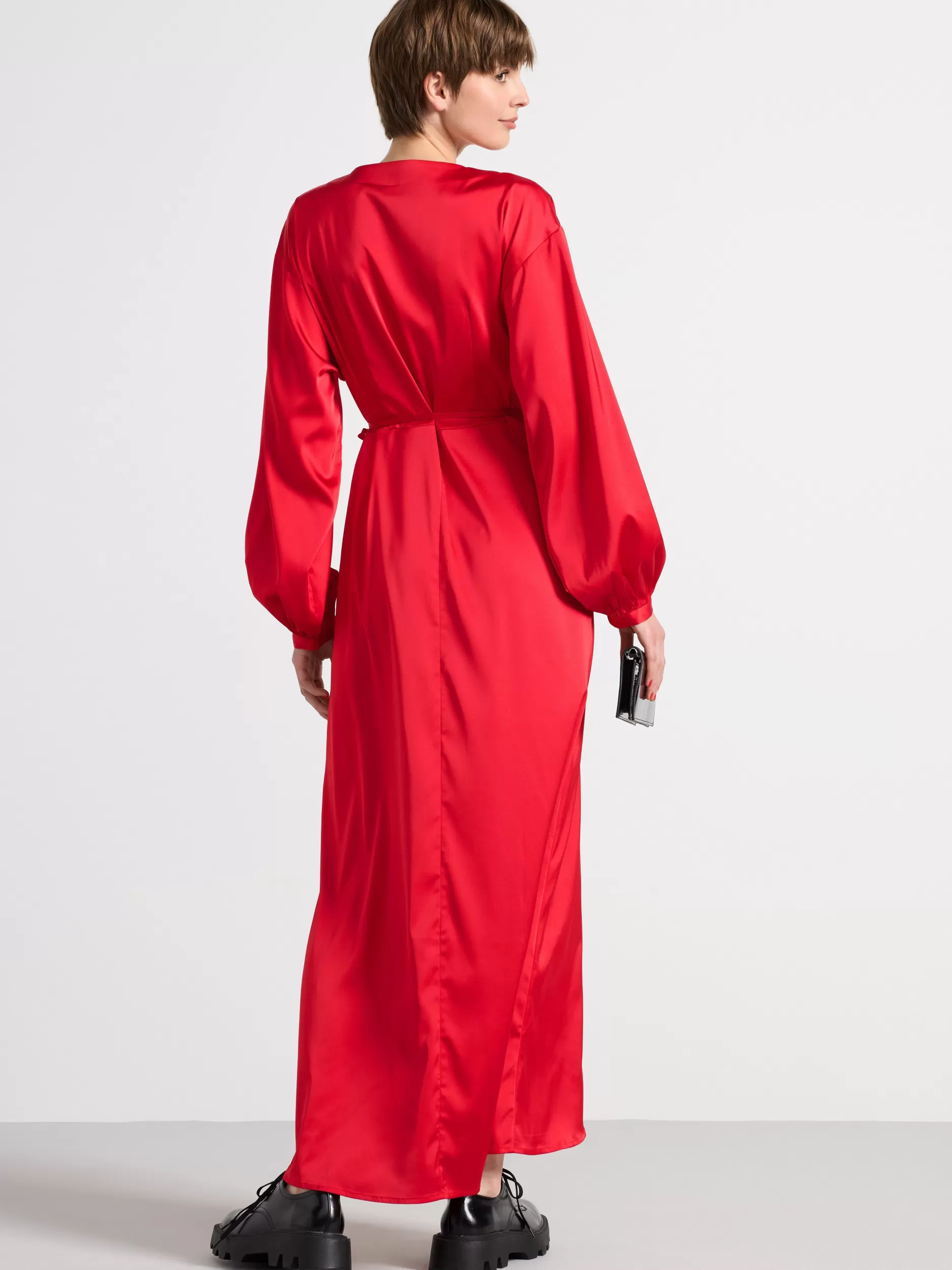 Lindex Kjoler<Omslagskjole I Sateng Red