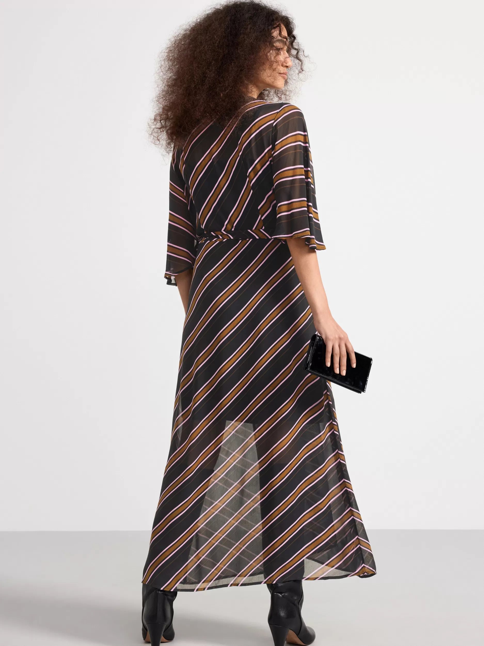 Lindex Kjoler<Omslagskjole Med Striper Black