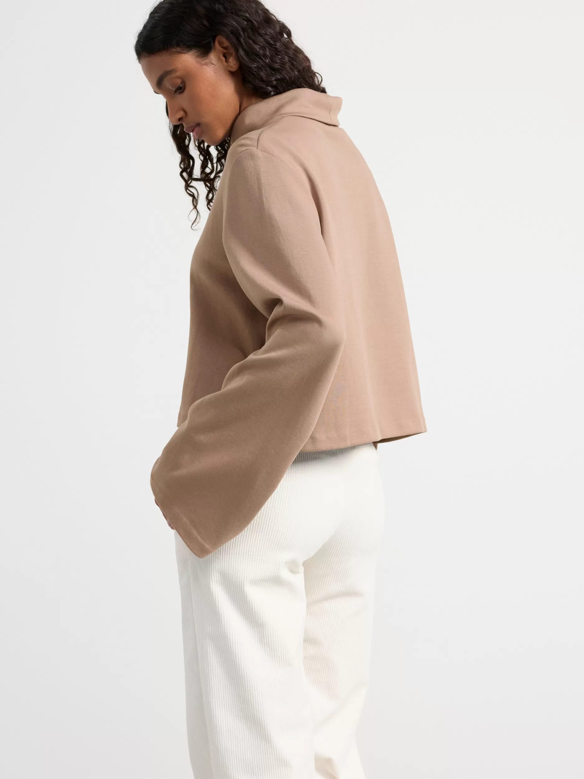 Lindex Topper & T-Skjorter<Overdel Med Hoy Hals Light Dusty Brown
