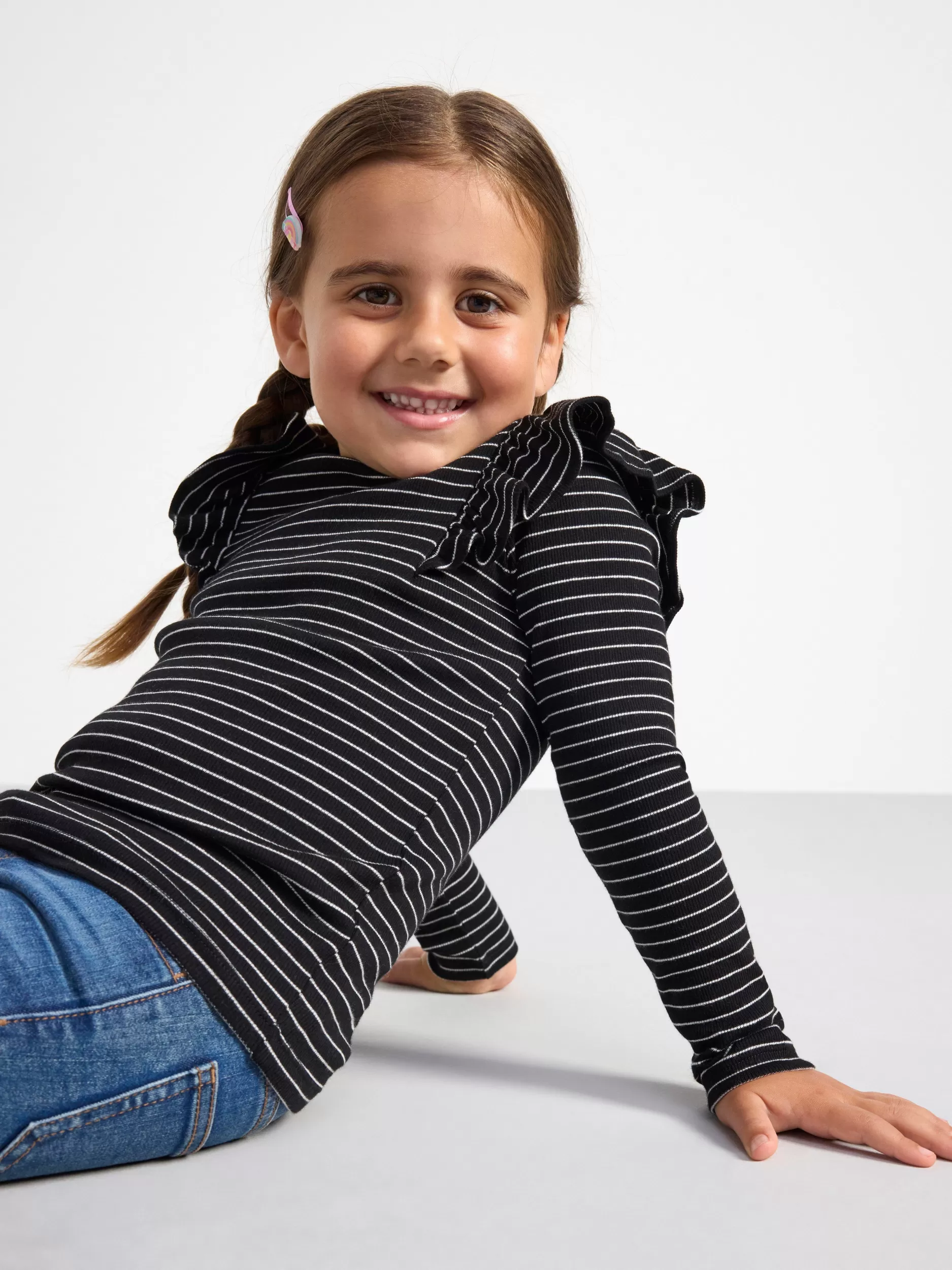 Lindex Topper & T-Skjorter<Overdel Med Lange Ermer Og Rysjer Black