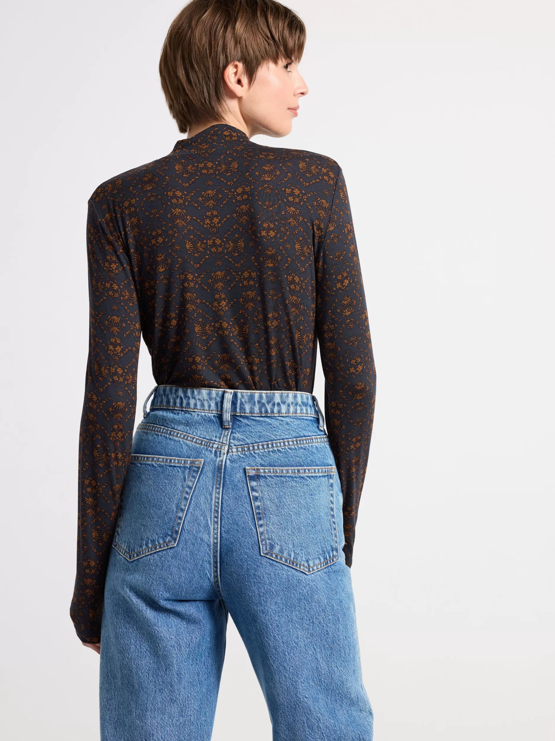Lindex Topper & T-Skjorter<Overdel Med Mellomhoy Hals Og Monster Dark Navy