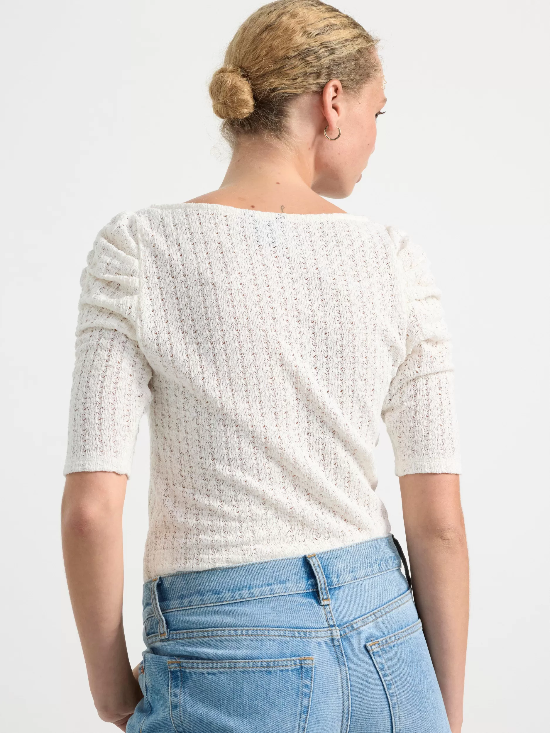 Lindex Topper & T-Skjorter<Overdel Med Puffermer Off White