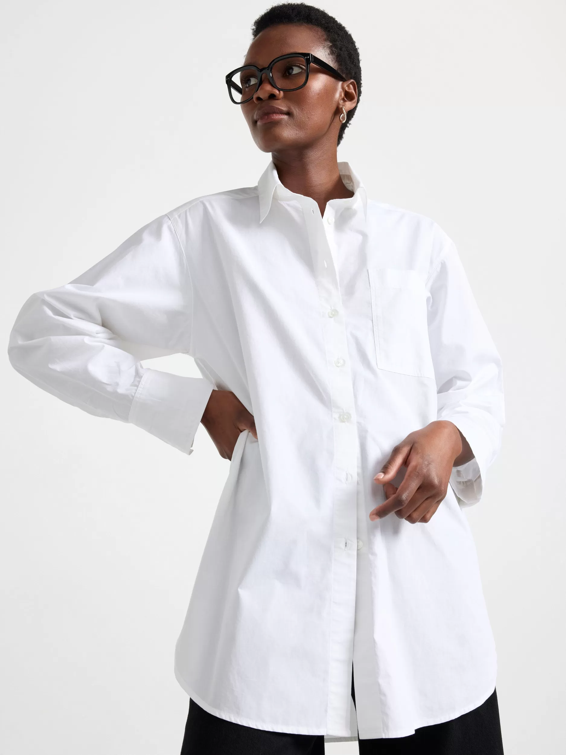 Lindex Bluser & Skjorter<Oversized BomullsSkjørte White