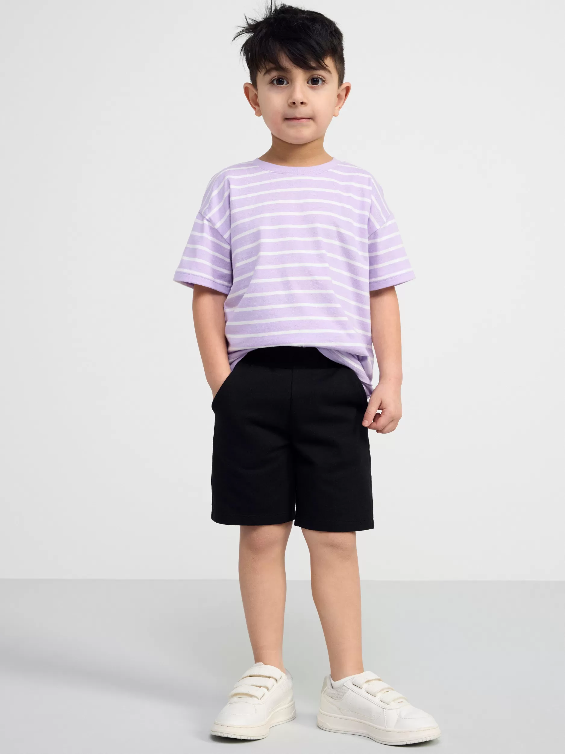 Lindex Basisplagg 3 For 2<Oversized T-Skjørte Med Striper Light Lilac